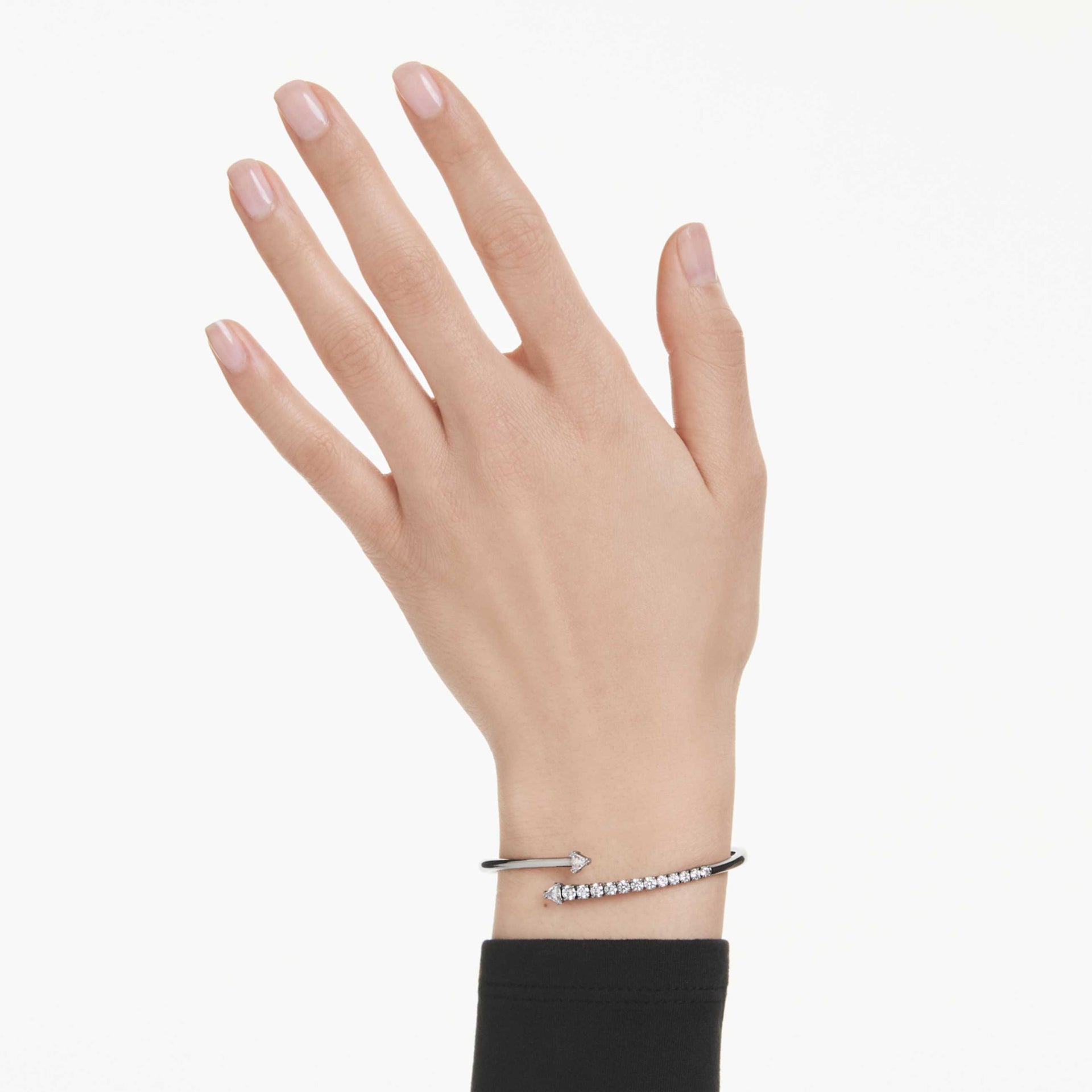 SUBLIMA BANGLE WHITE RUTHENIUM PLATED