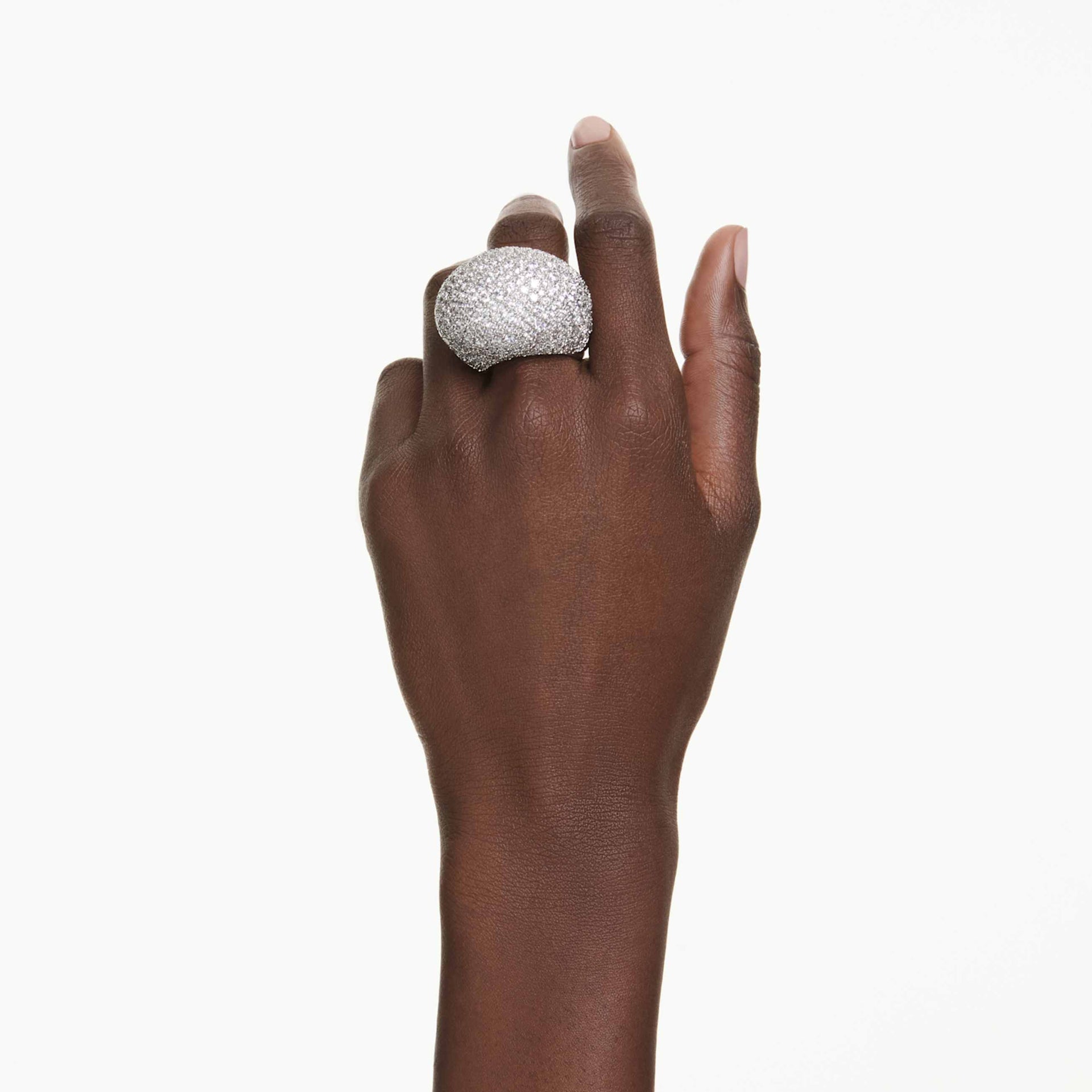 SUBLIMA COCKTAIL RING LARGE WHITE RHODIUM PLATED