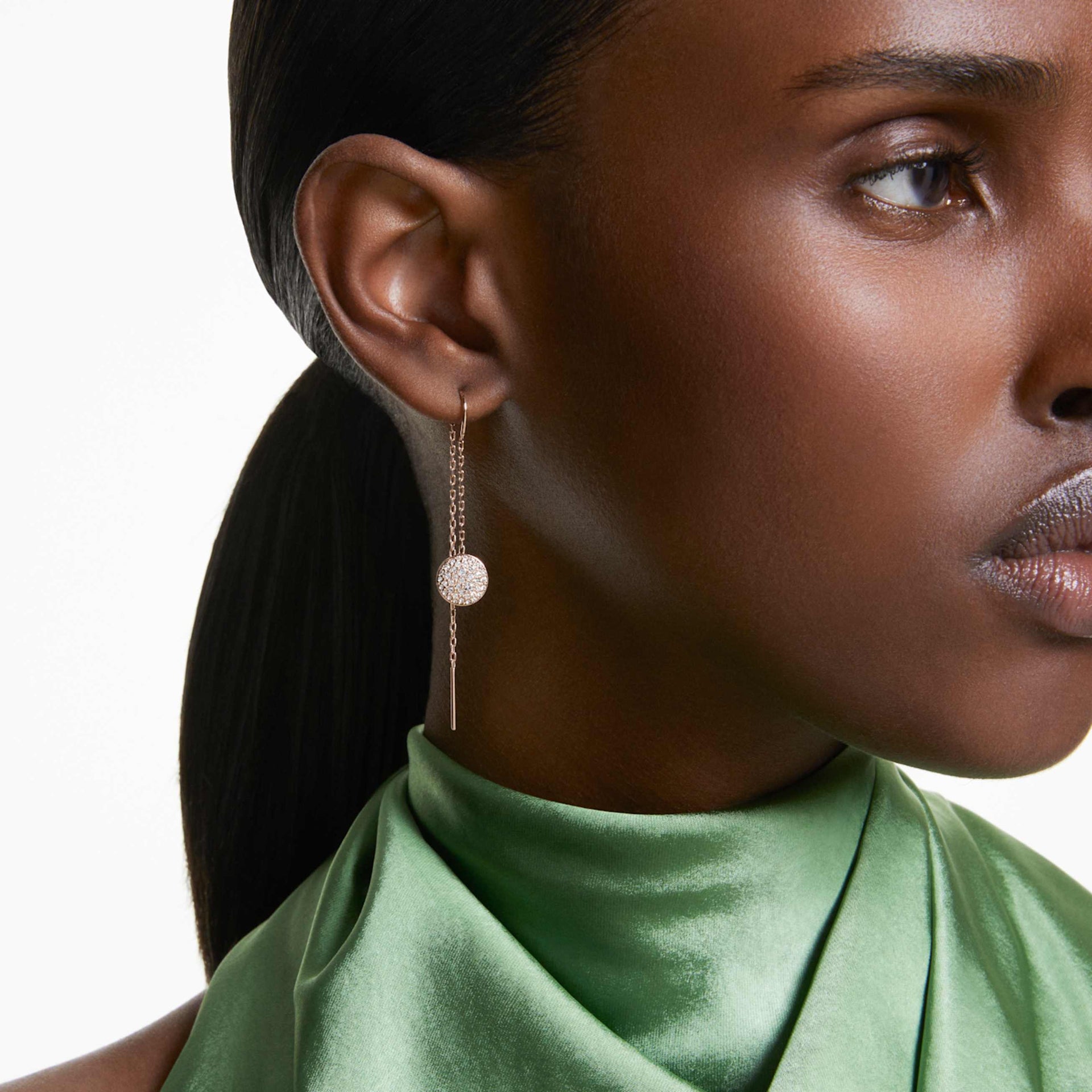 SUBLIMA DROP EARRINGS WHITE ROSE GOLD TONE PLATED