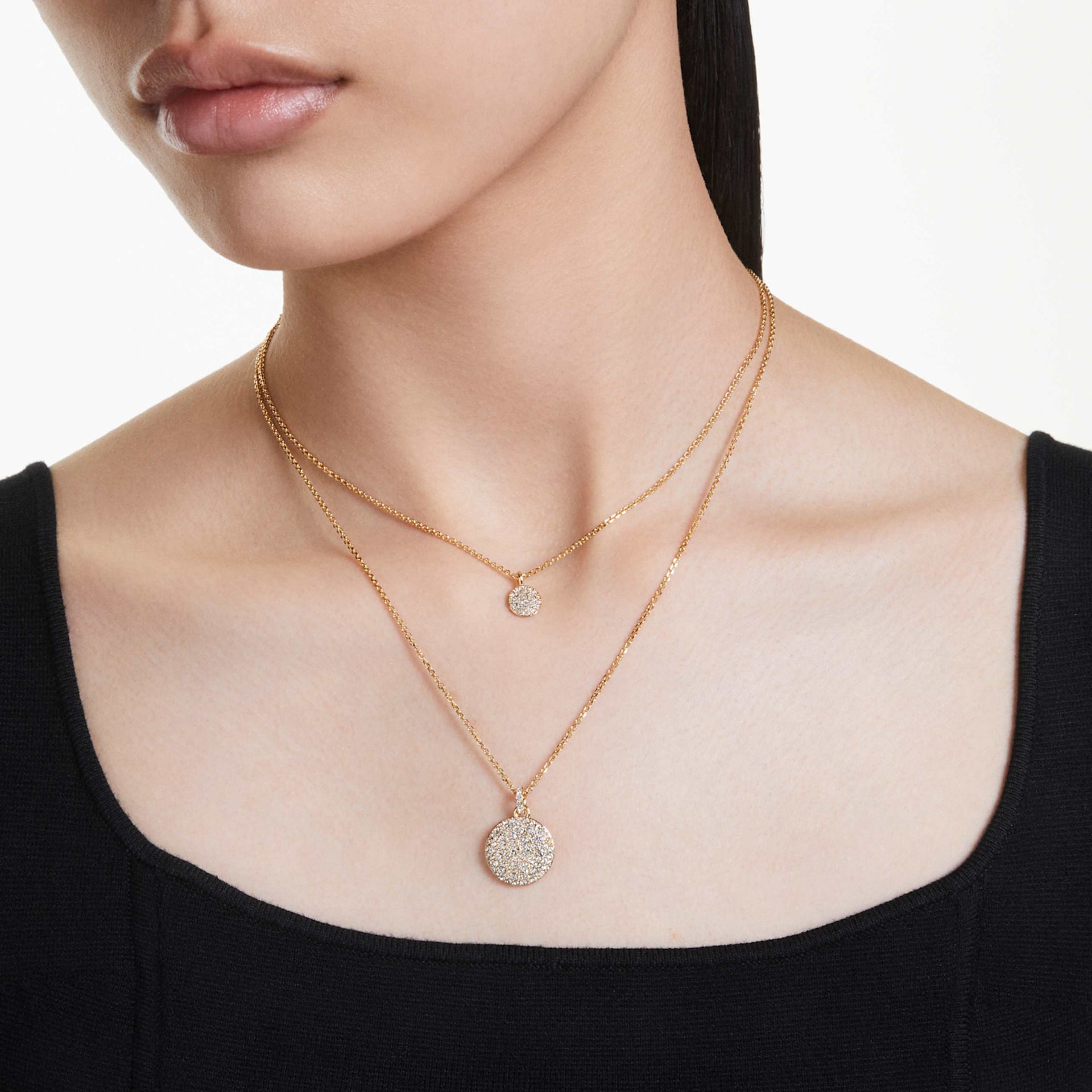 SUBLIMA LAYERED PENDANT WHITE GOLD TONE PLATED