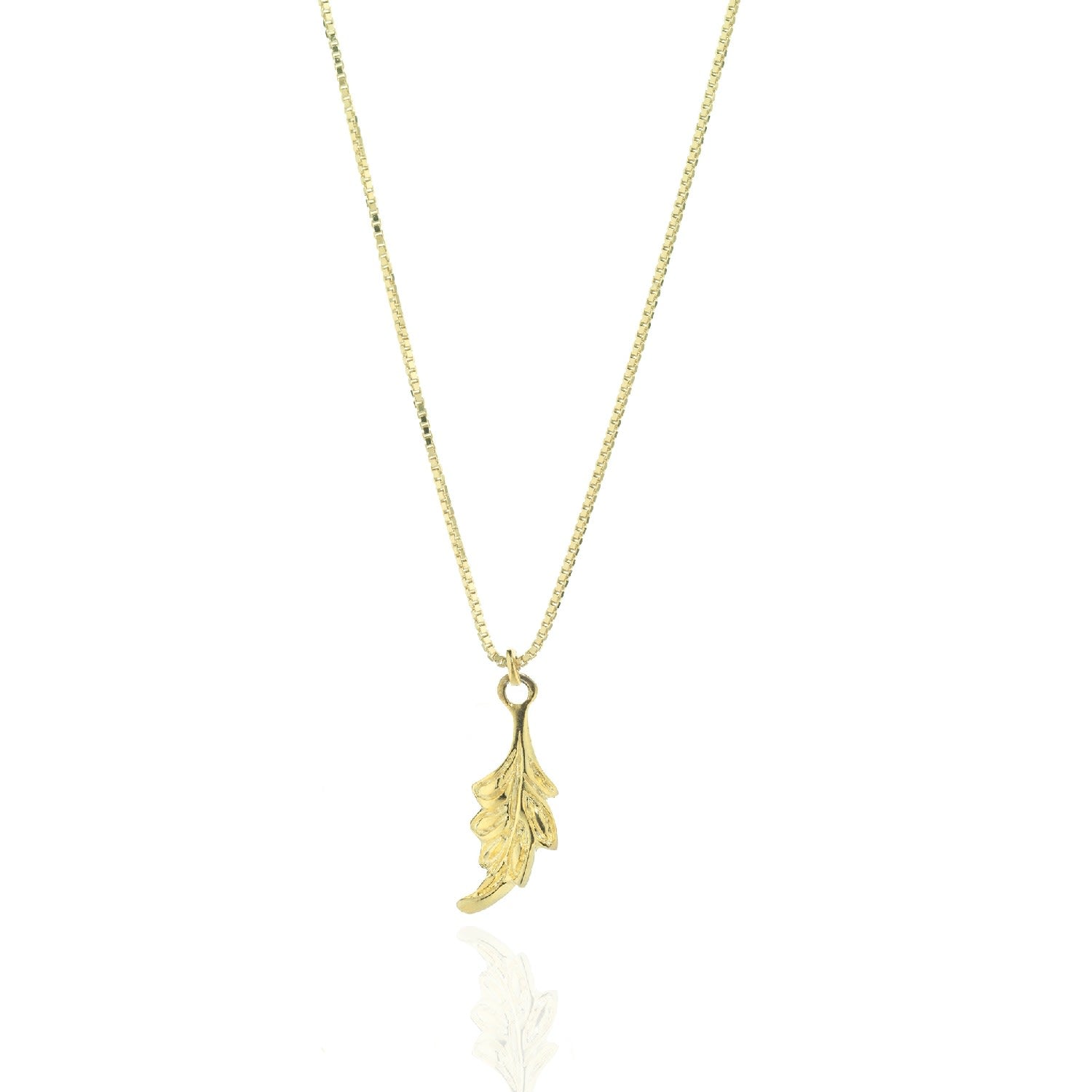 Sud Necklace In Sterling Silver With Leaf Pendant – Elegant Handmade Jewelry, Nature-Inspired Design, Available In Sterling Silver Gold-Plated Vermeil,