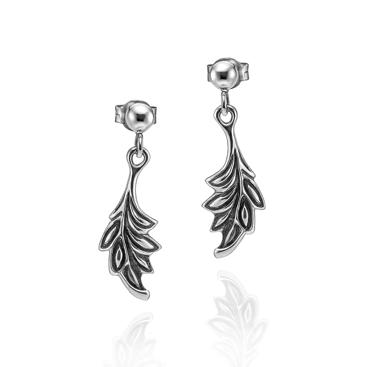 Sud Sterling Silver Leaf Drop Earrings – Earrings For Women – Jewelry For Women