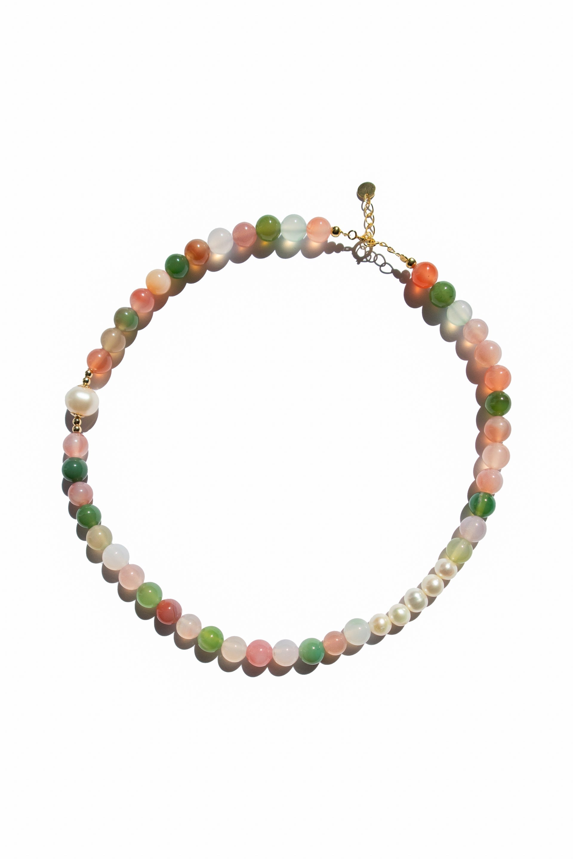 Summer Beaded Gemstone & Pearl Choker Necklace
