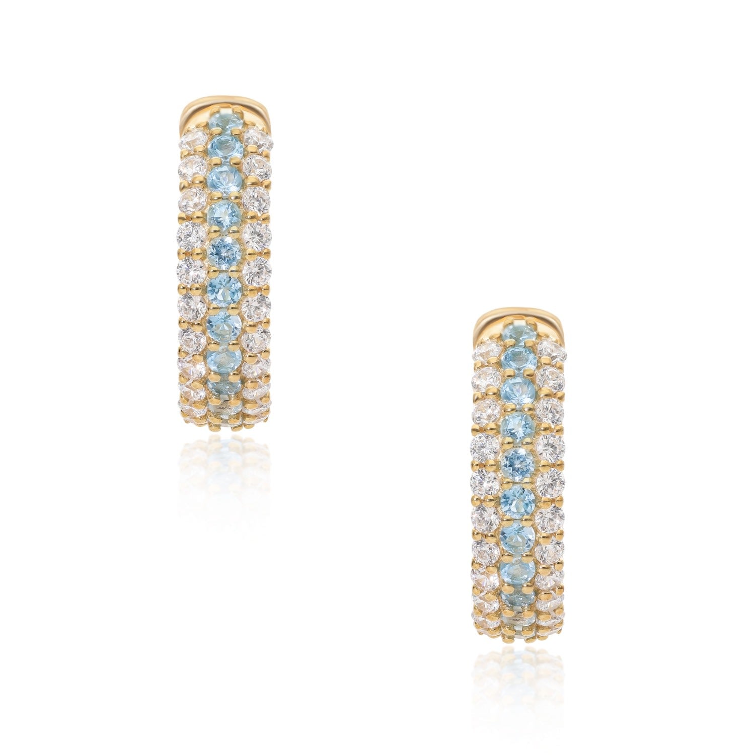 Summer Sparkle Hoops - Swiss Blue Topaz
