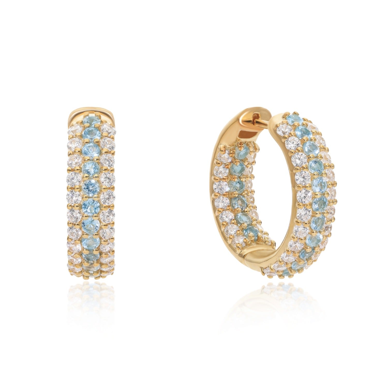 Summer Sparkle Hoops - Swiss Blue Topaz