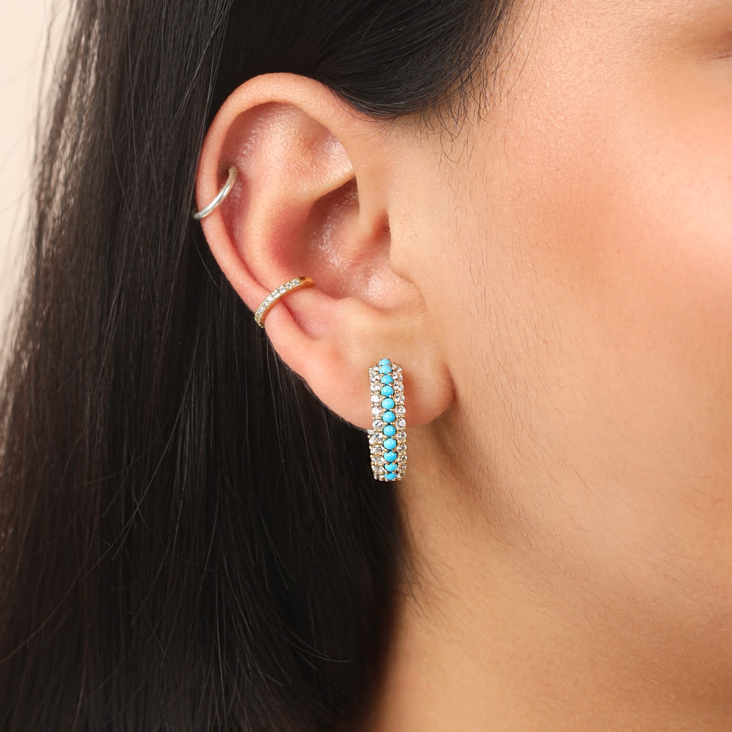 Summer Sparkle Hoops - Turquoise