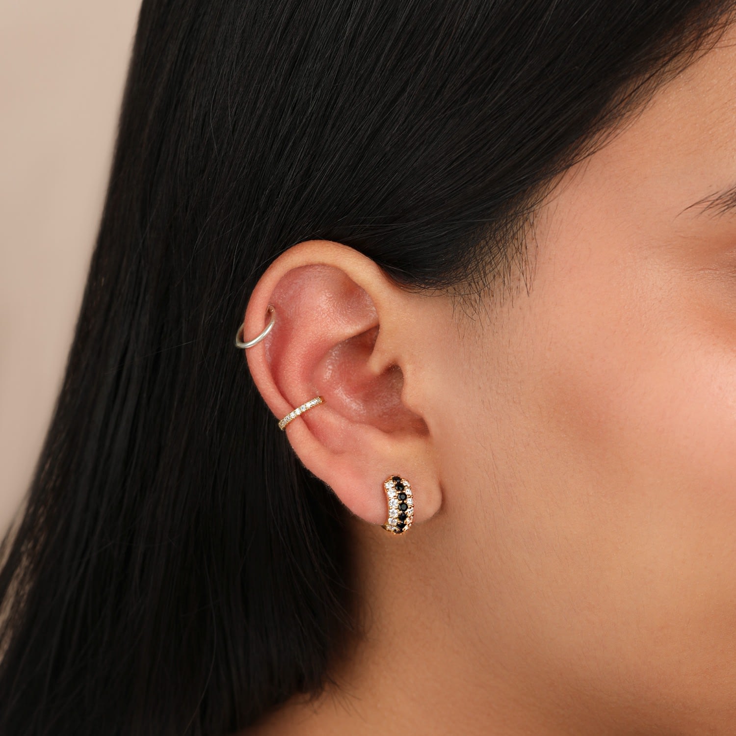 Summer Sparkle Huggies - Black Spinel