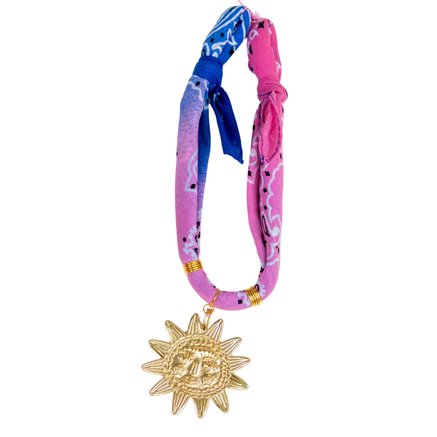 Sun Bandana Necklace - Pink & Purple