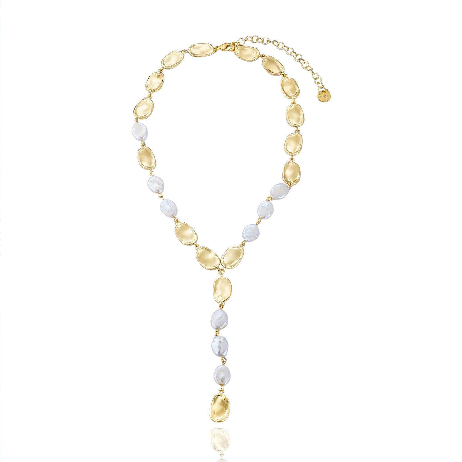 Sun-Kissed Pearls Lariat Necklace