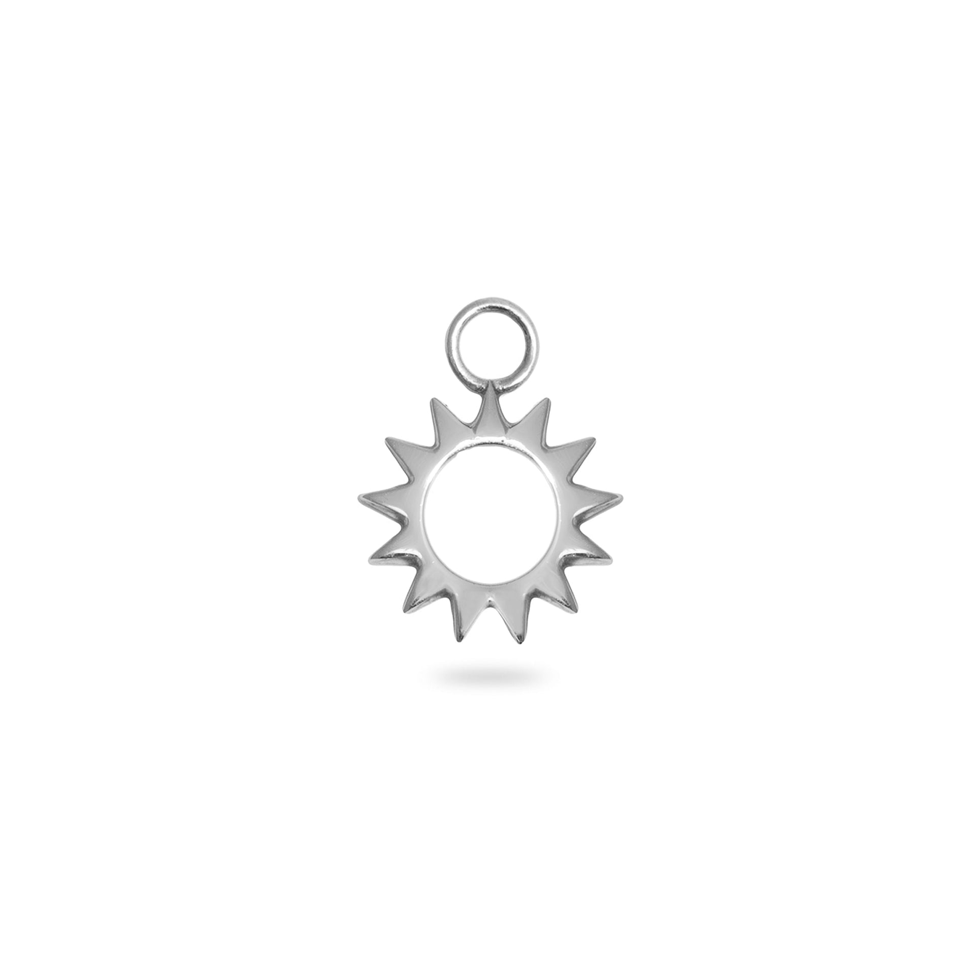 Sunburst Silhouette Earring Charm Sterling Silver