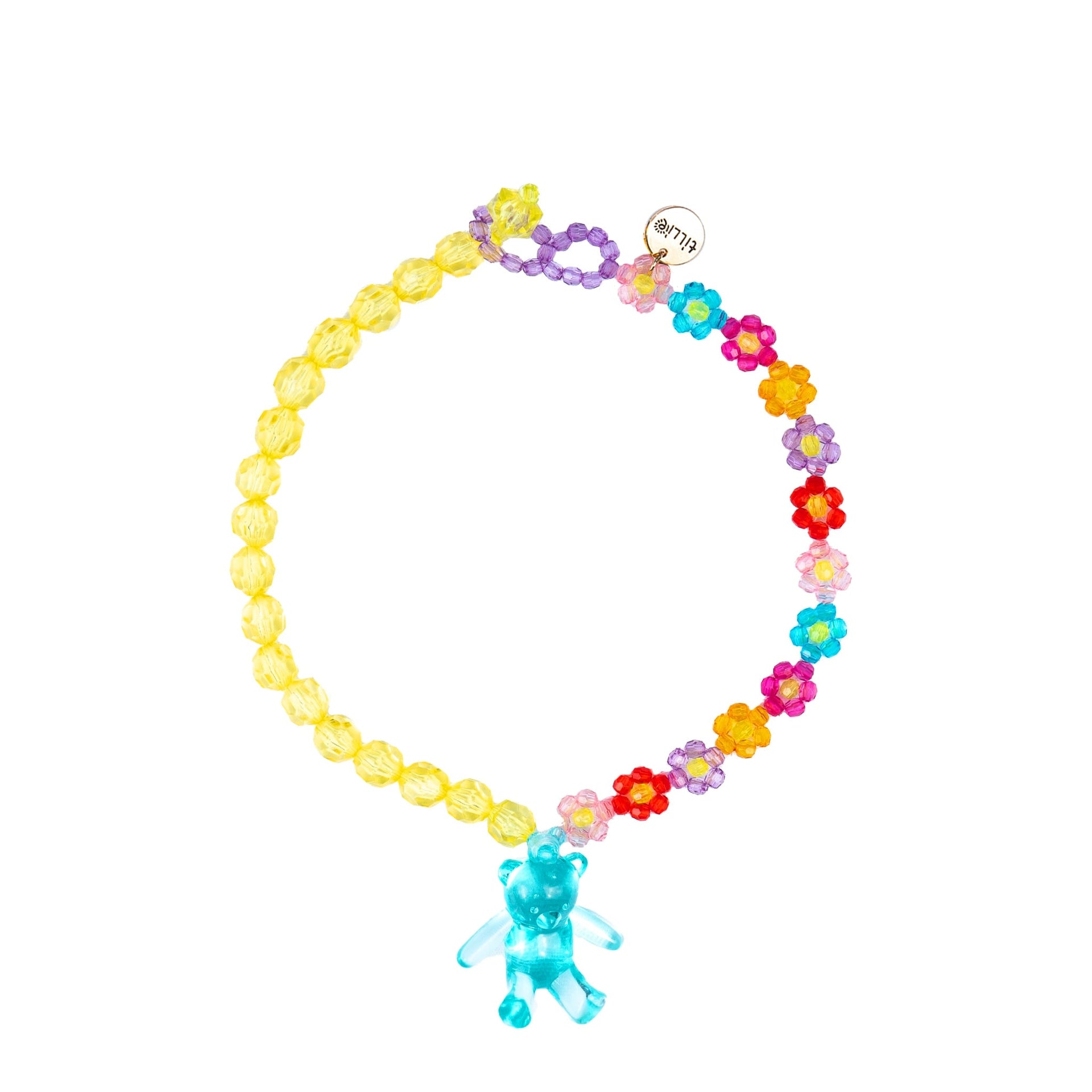 Sunflower Bear Half & Half Bead Necklace