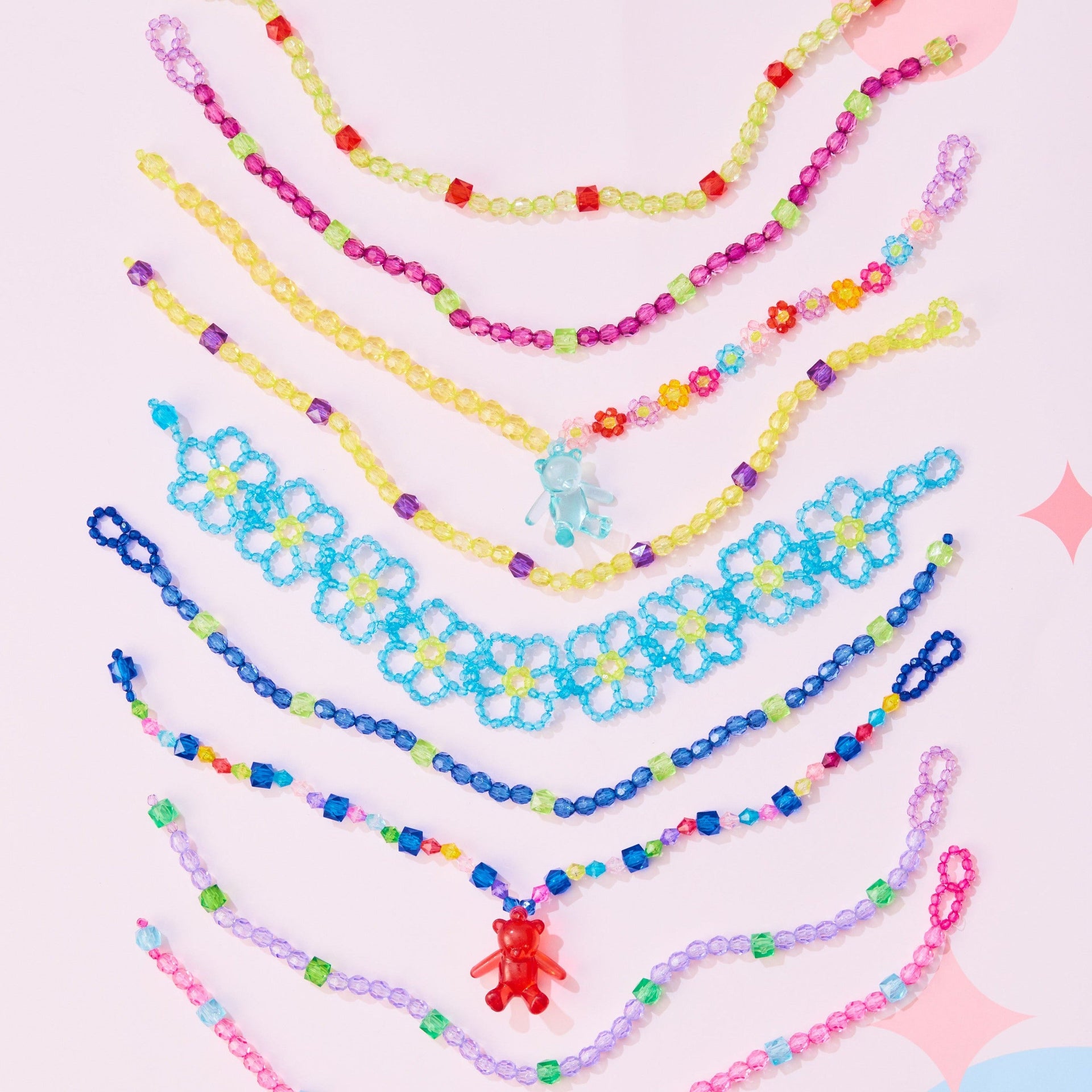 Sunflower Bear Half & Half Bead Necklace