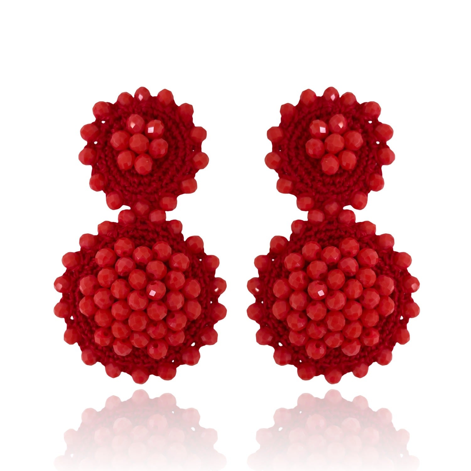 Sunflower Drop Earrings Cherry