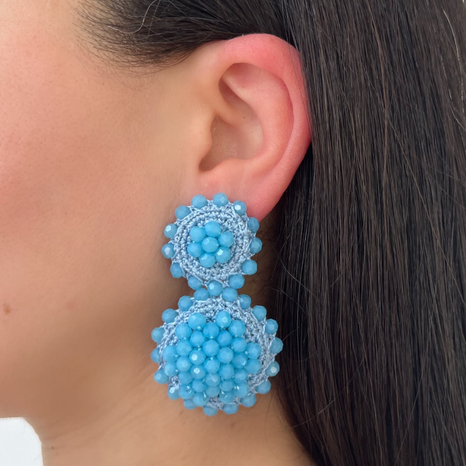 Sunflower Drop Earrings Sky