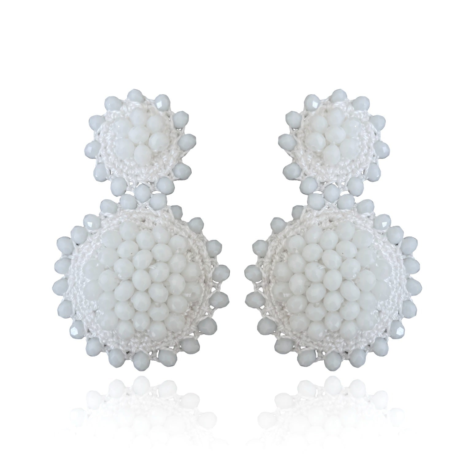 Sunflower Drop Earrings White