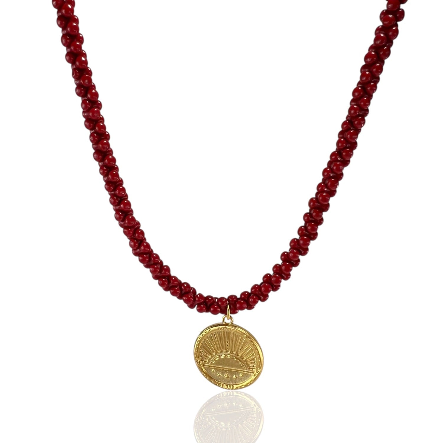 Sunset Coral Gemstone Necklace