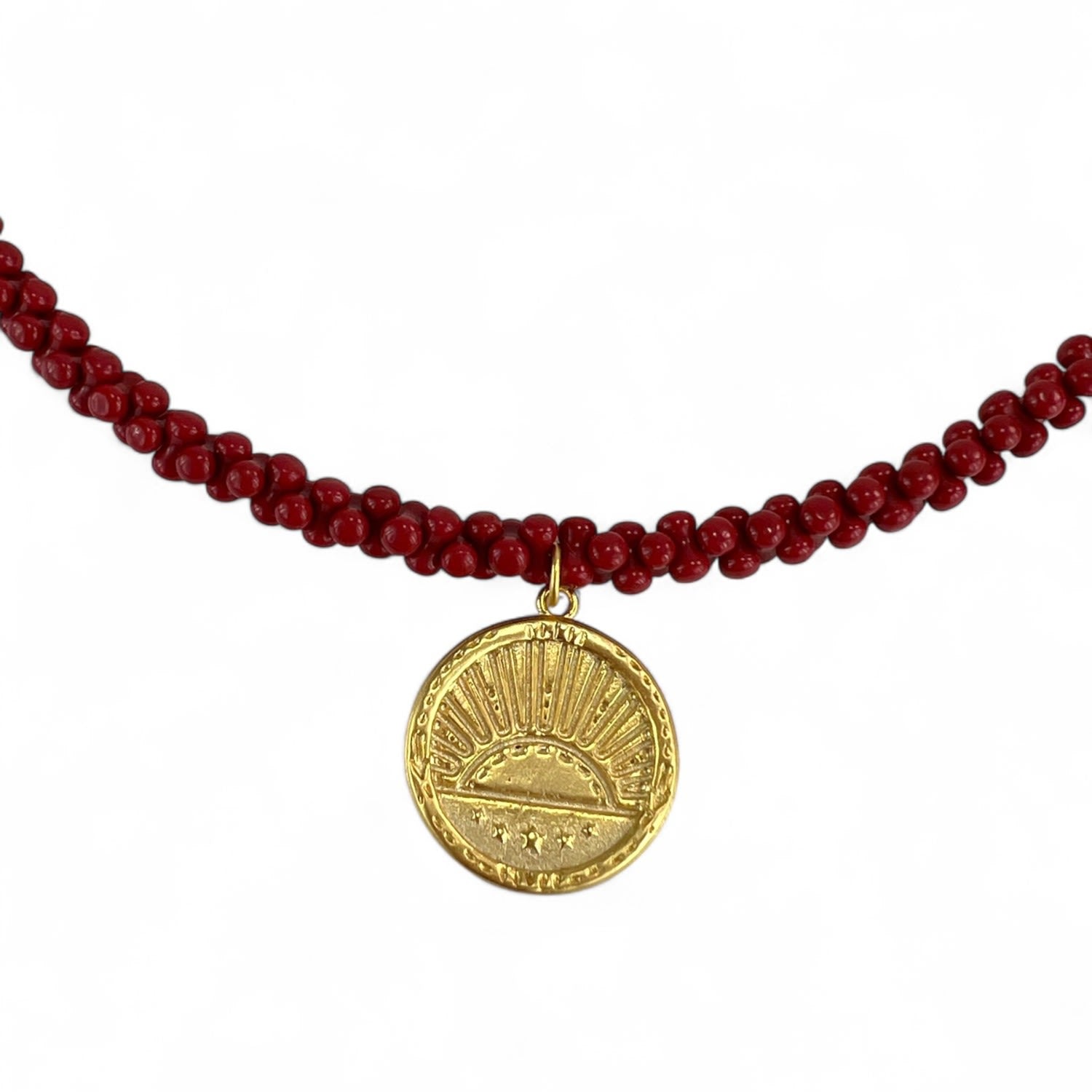 Sunset Coral Gemstone Necklace