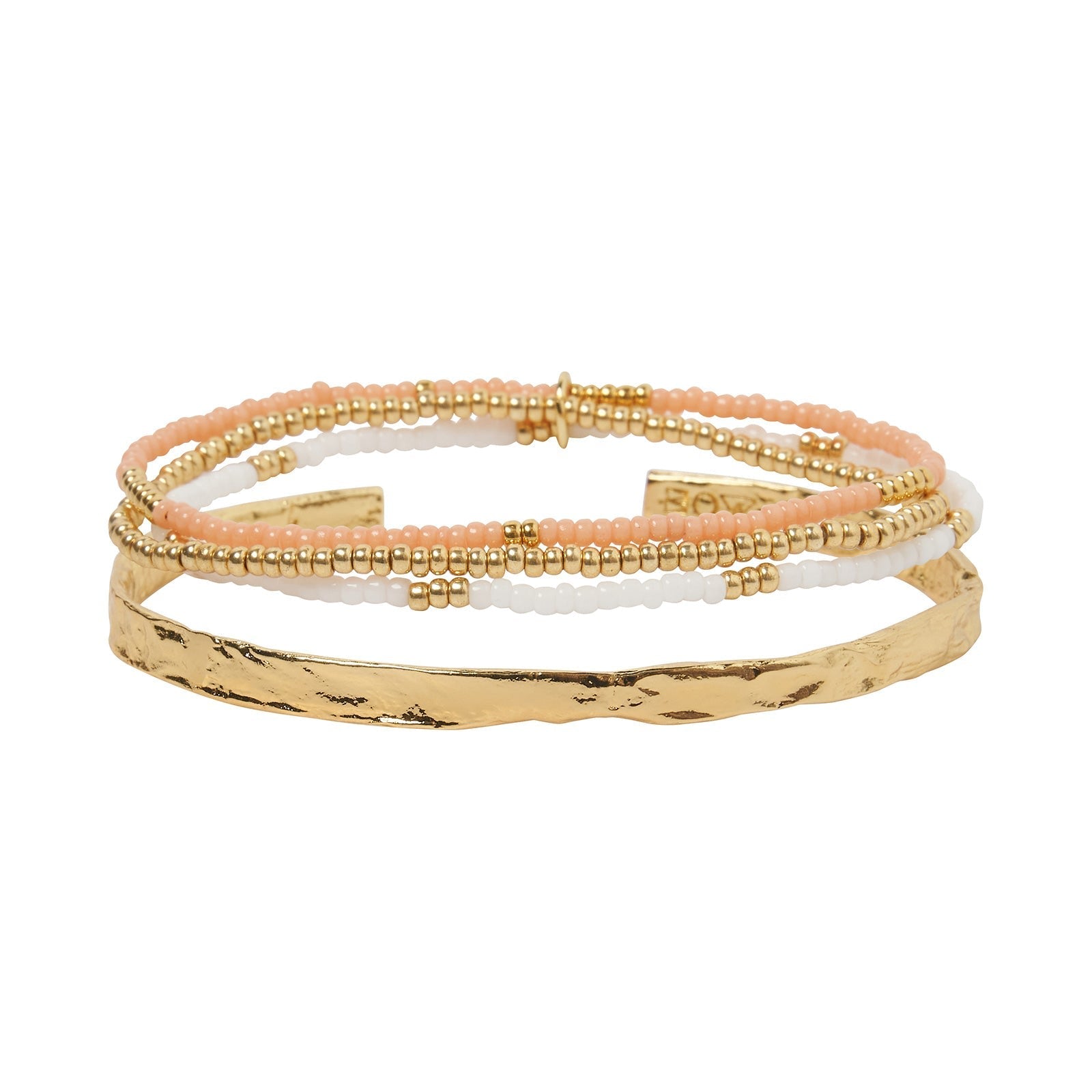 Sunshine Bracelet Stack - Coral