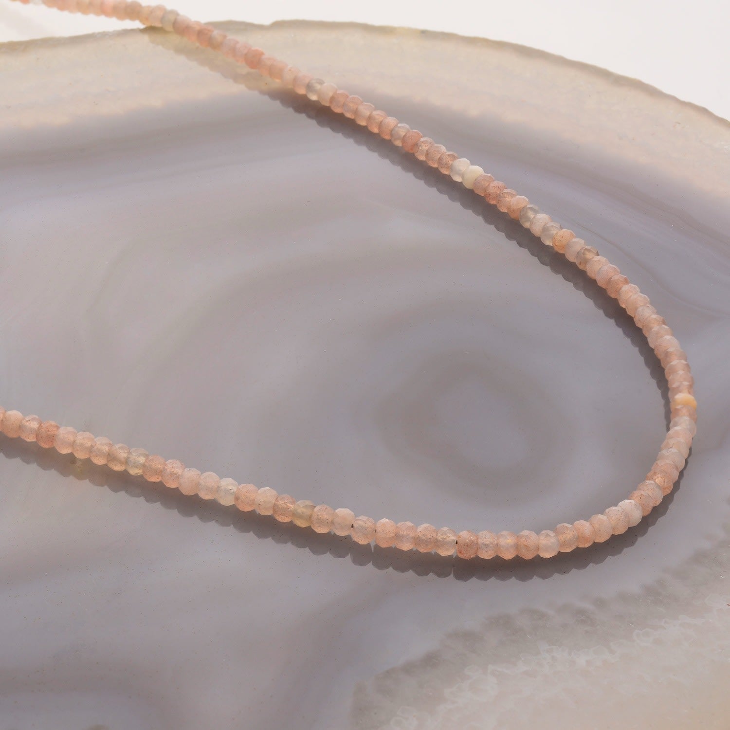 Sunstone Mini Bead Necklace