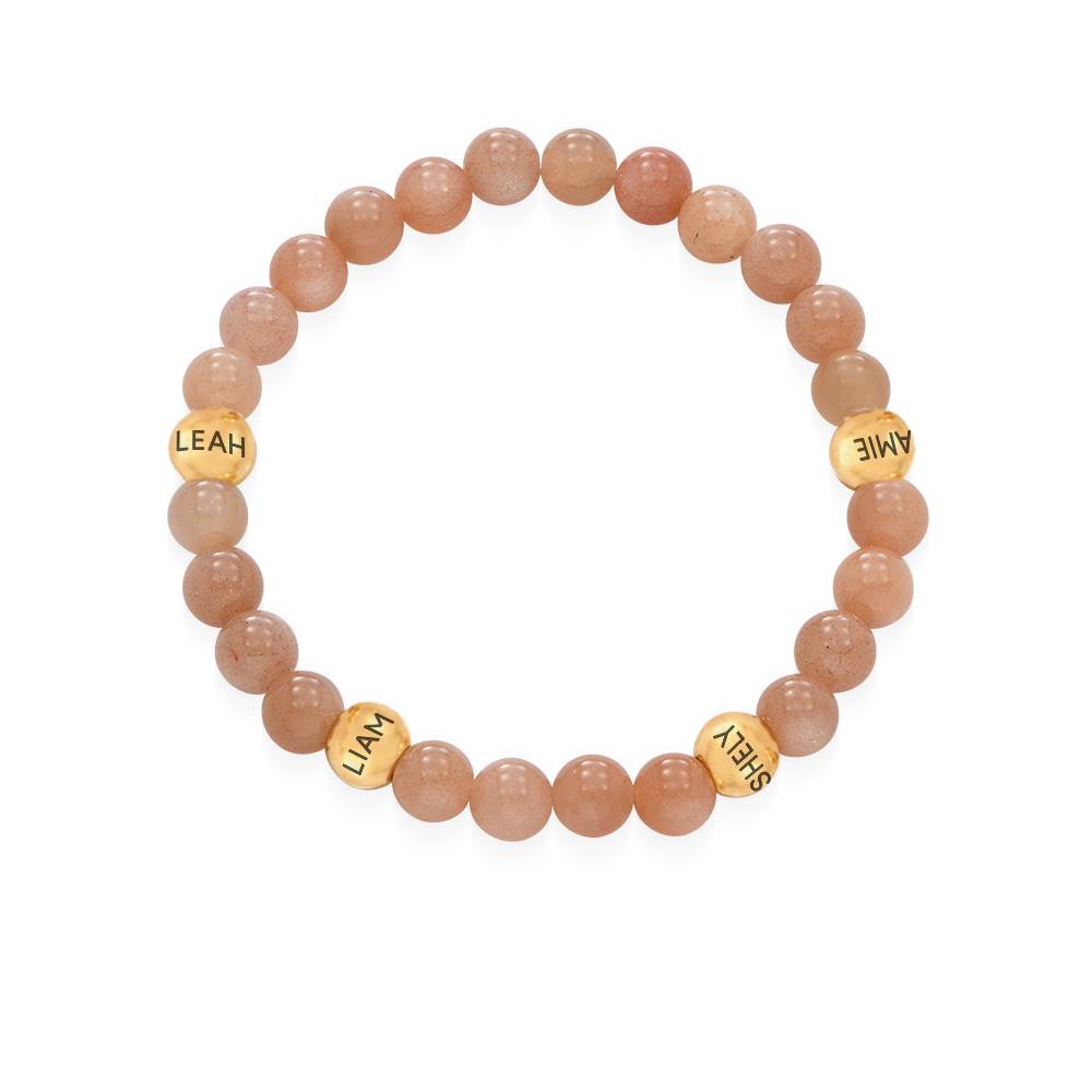 Sunstone Semi-Precious Balance Bead Bracelet in 18K Gold Plating