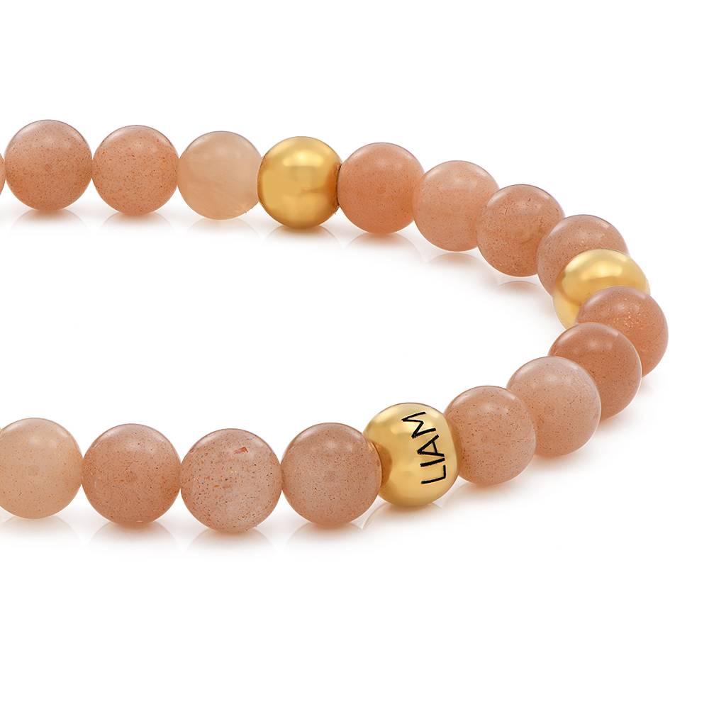 Sunstone Semi-Precious Balance Bead Bracelet in 18K Gold Vermeil