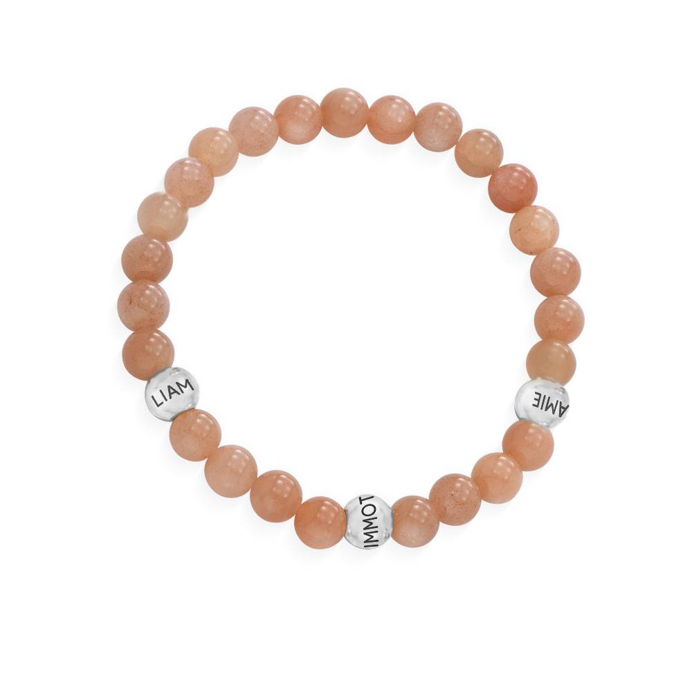Sunstone Semi-Precious Balance Bead Bracelet in Sterling Silver