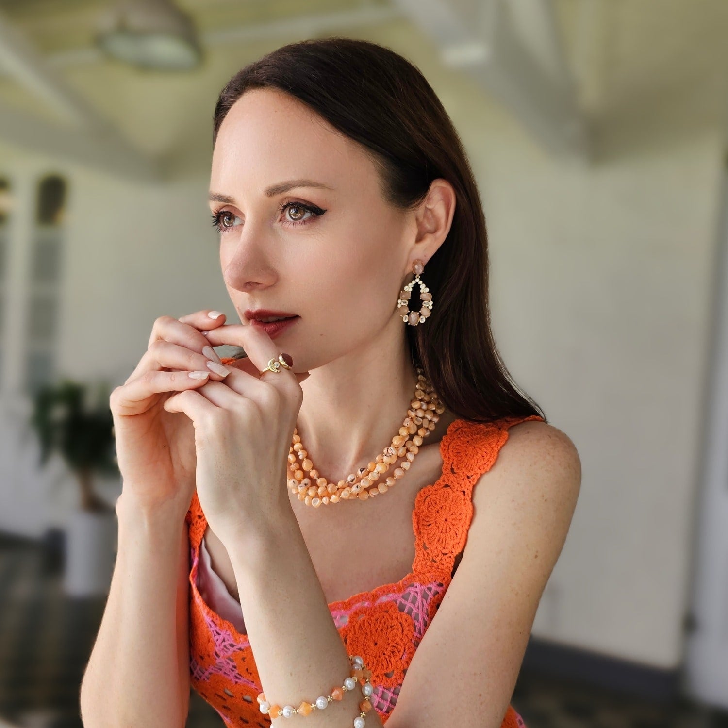 Sunstone Statement Earrings