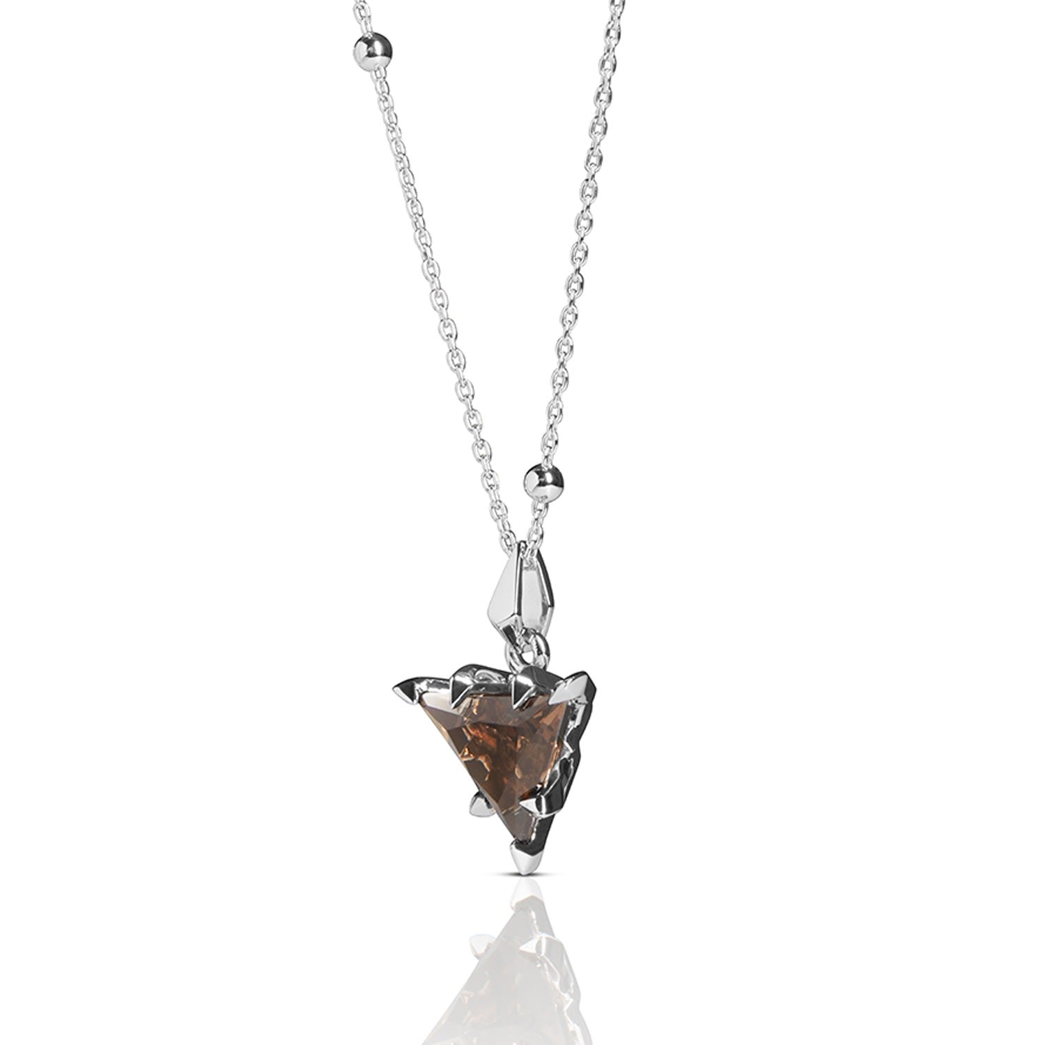 Trillion Pendant - Silver & Smokey Topaz