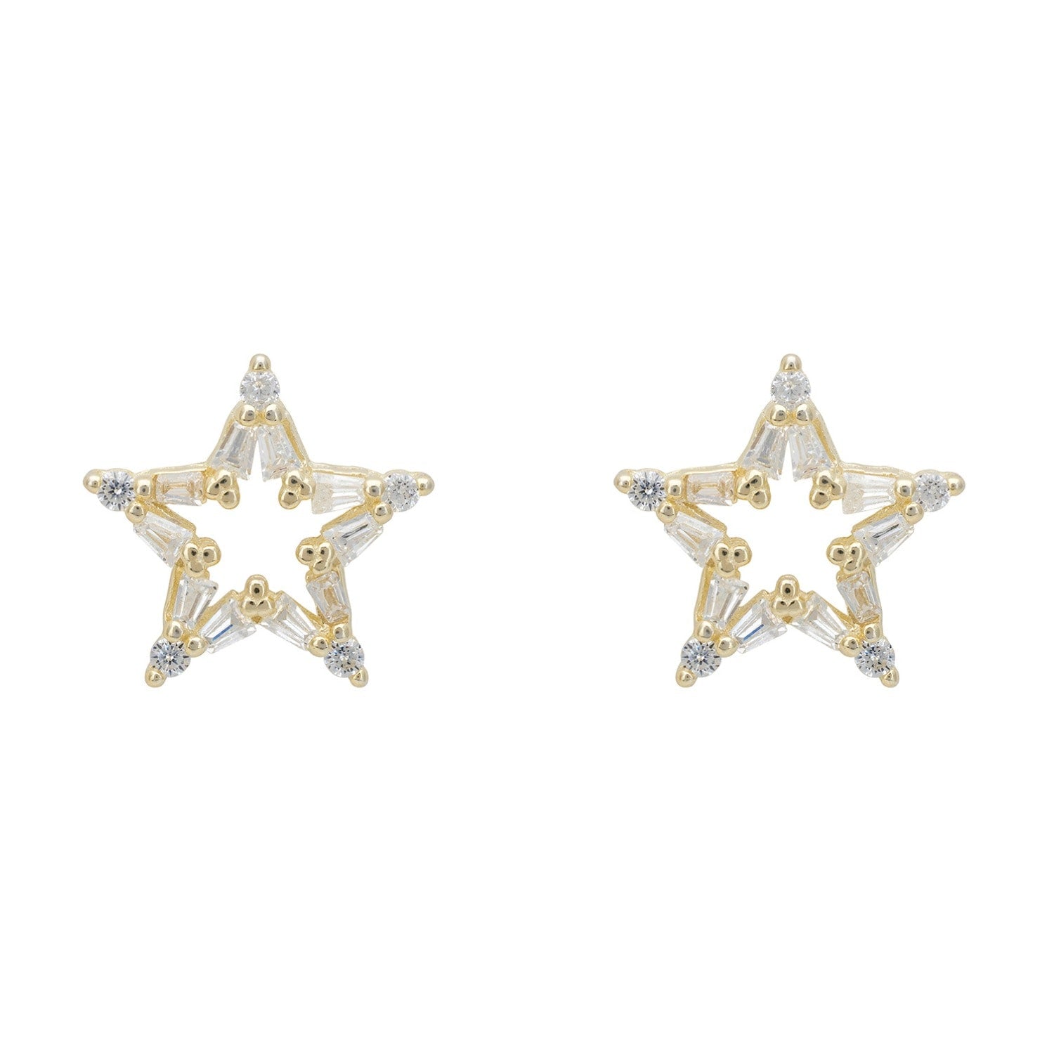 Super Nova Star Stud Earrings Gold