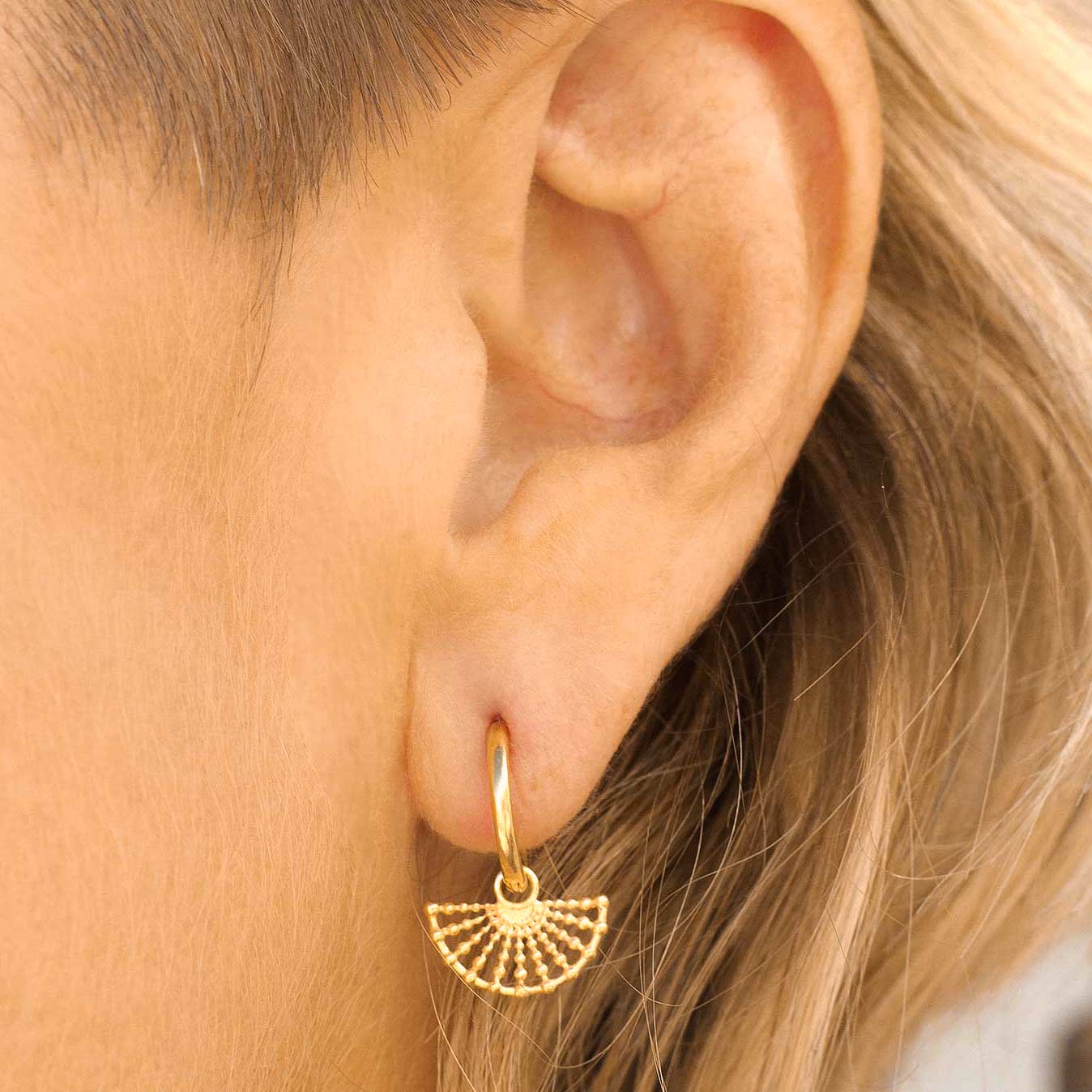 Surya Gold Huggie Hoop Earrings
