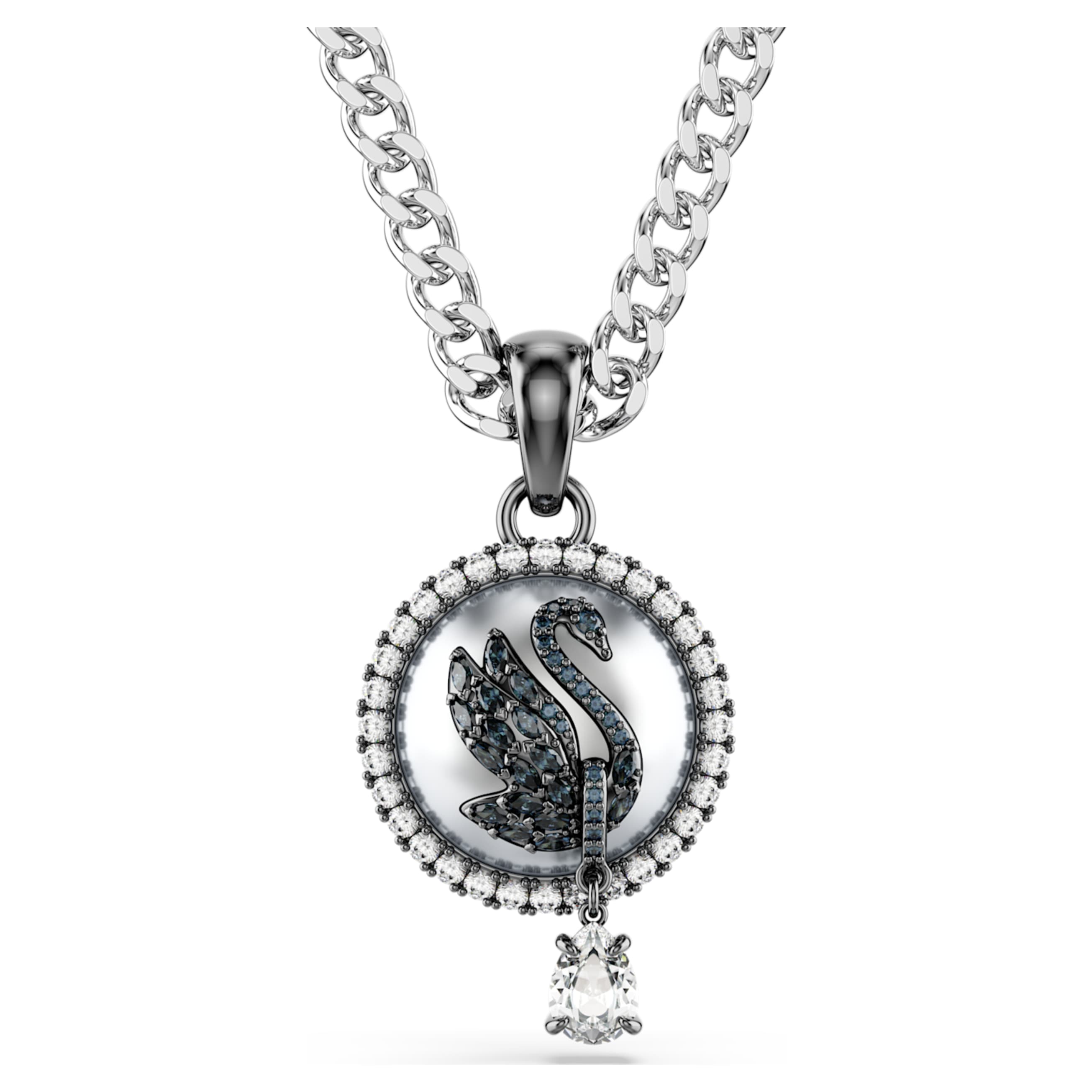 アクセサリー SWANS SWAN PENDANT CRYSTAL PEARL SWAN GRAY RHODIUM PLATED