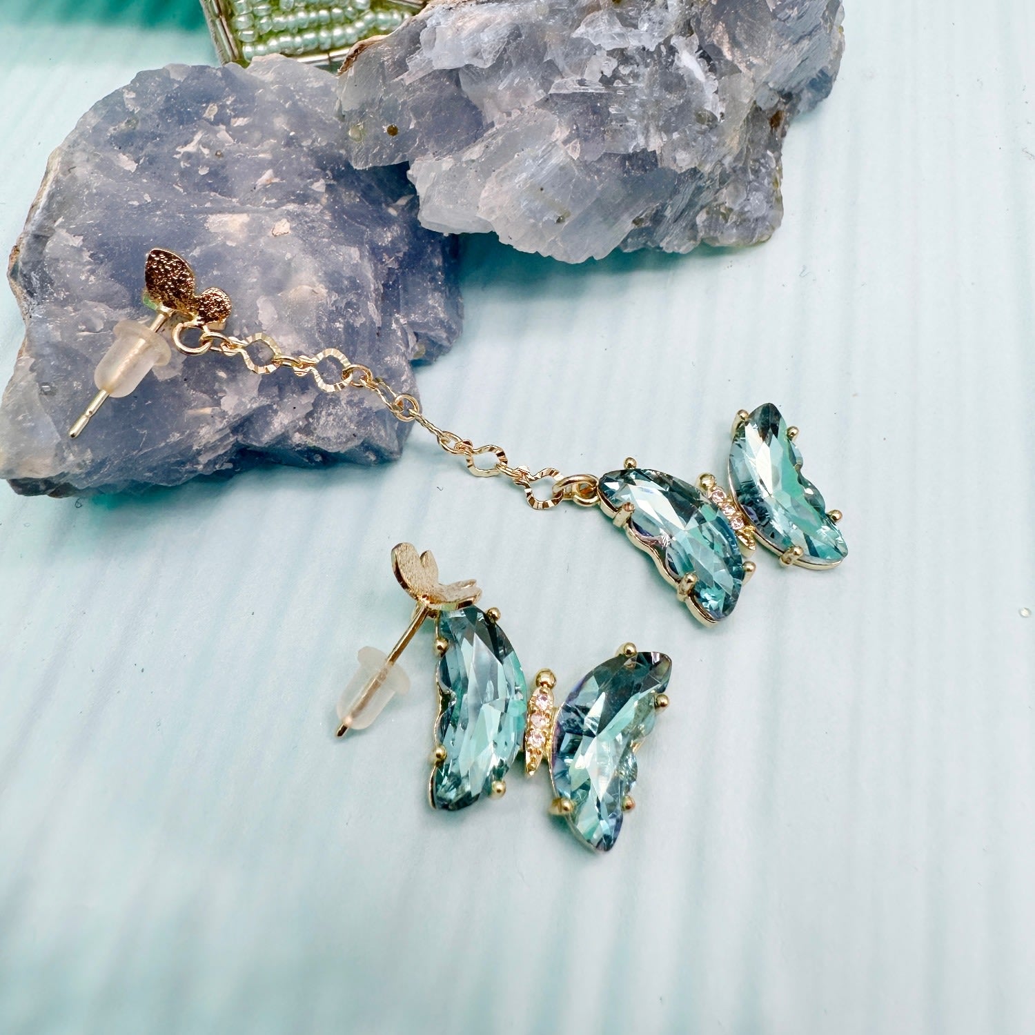 Swarovski Butterfly Asymmetric Earrings