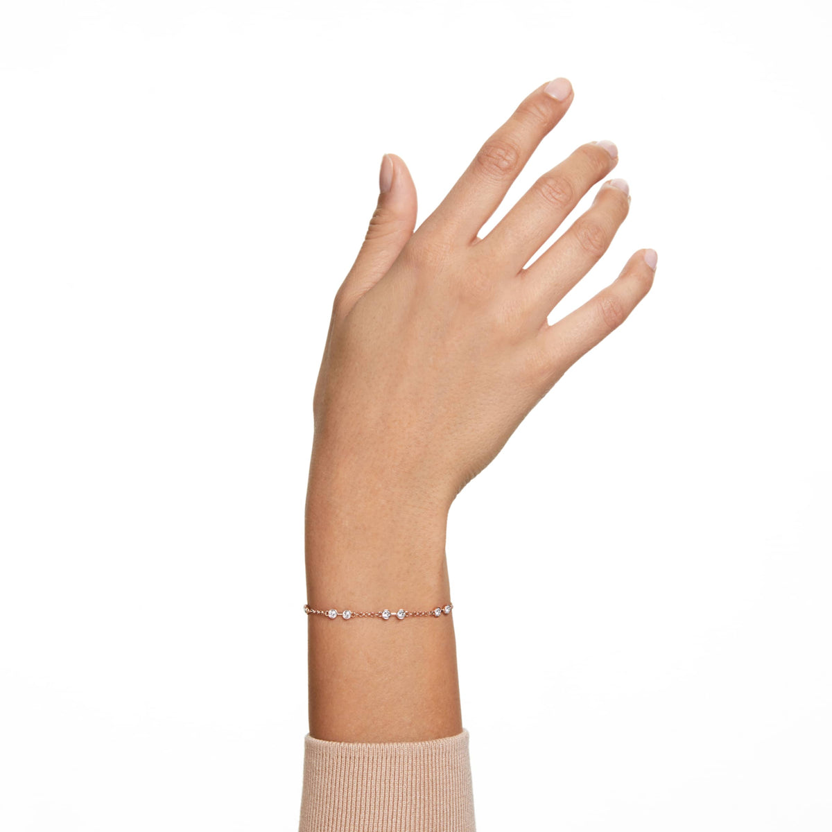 SWAROVSKI REMIX COLLECTION STRAND ROUND CUT WHITE ROSE GOLD TONE PLATED