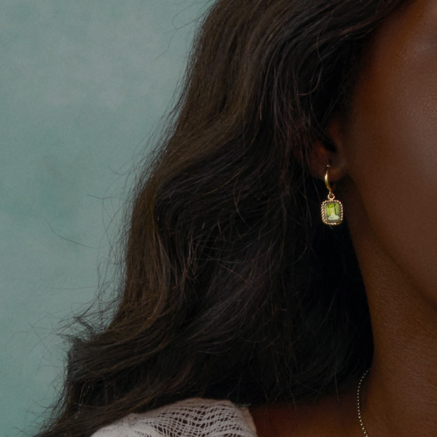 Luccichio Gold Vermeil Peridot Hoop Earrings