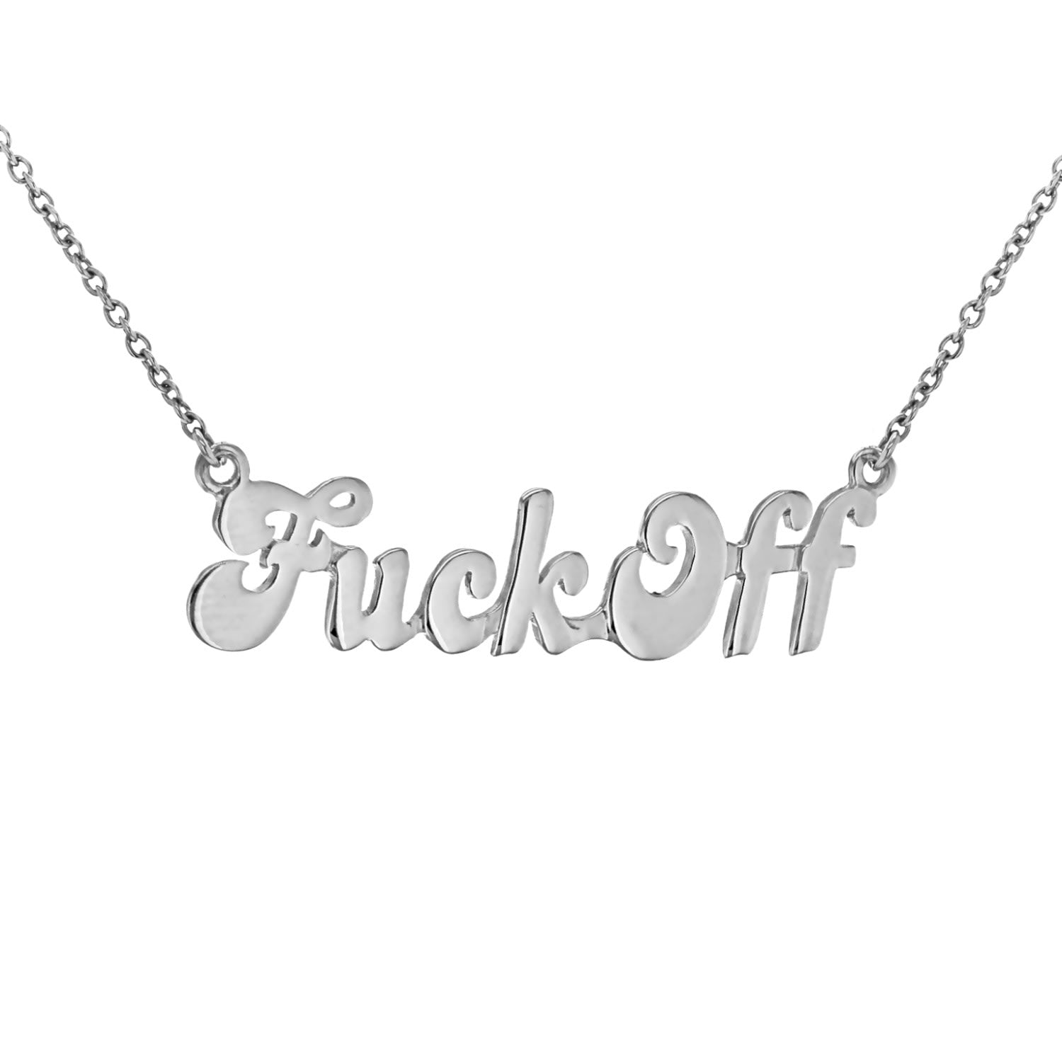 Sterling Silver Wtf Necklace