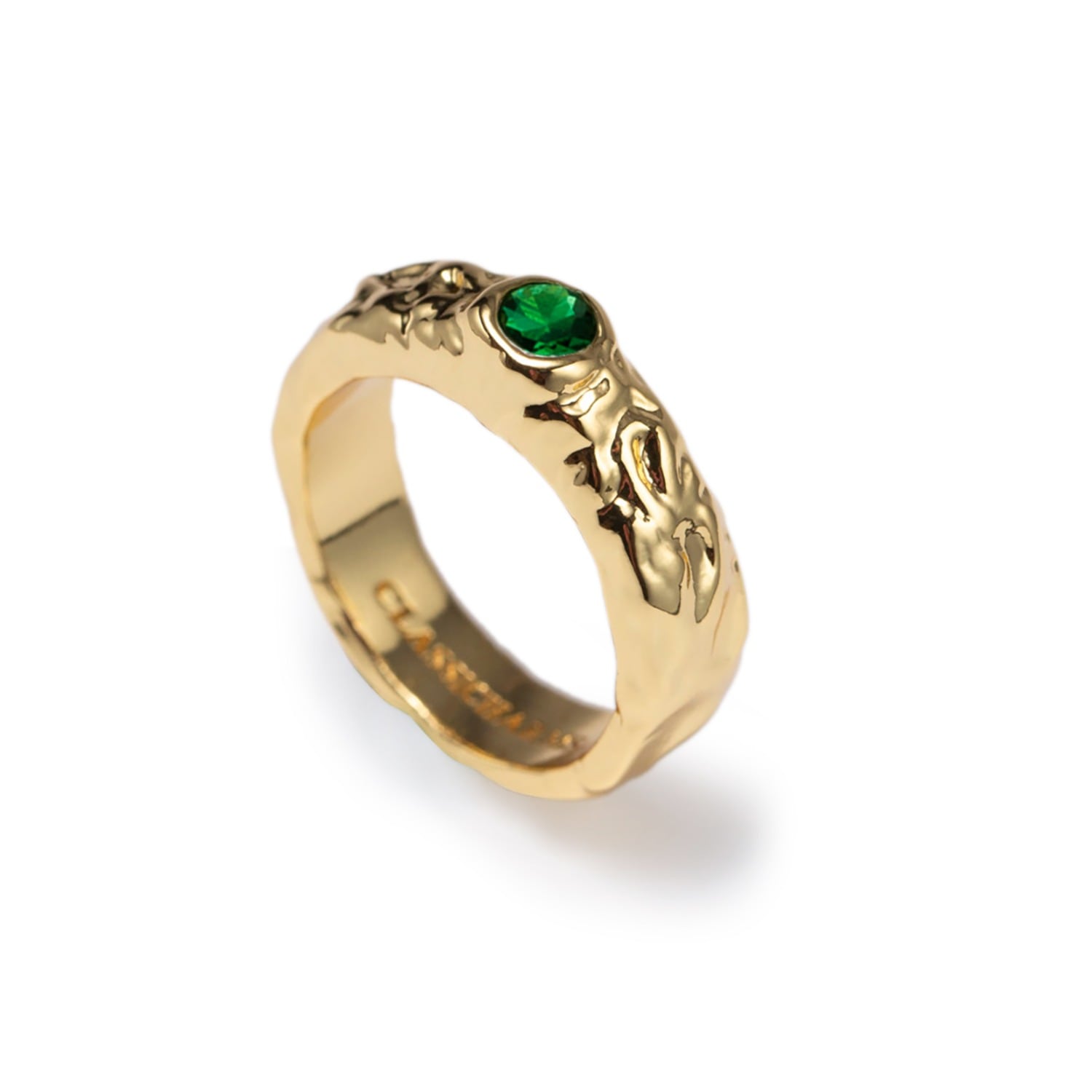 Sylvie Gold Molten Emerald Stackable Ring