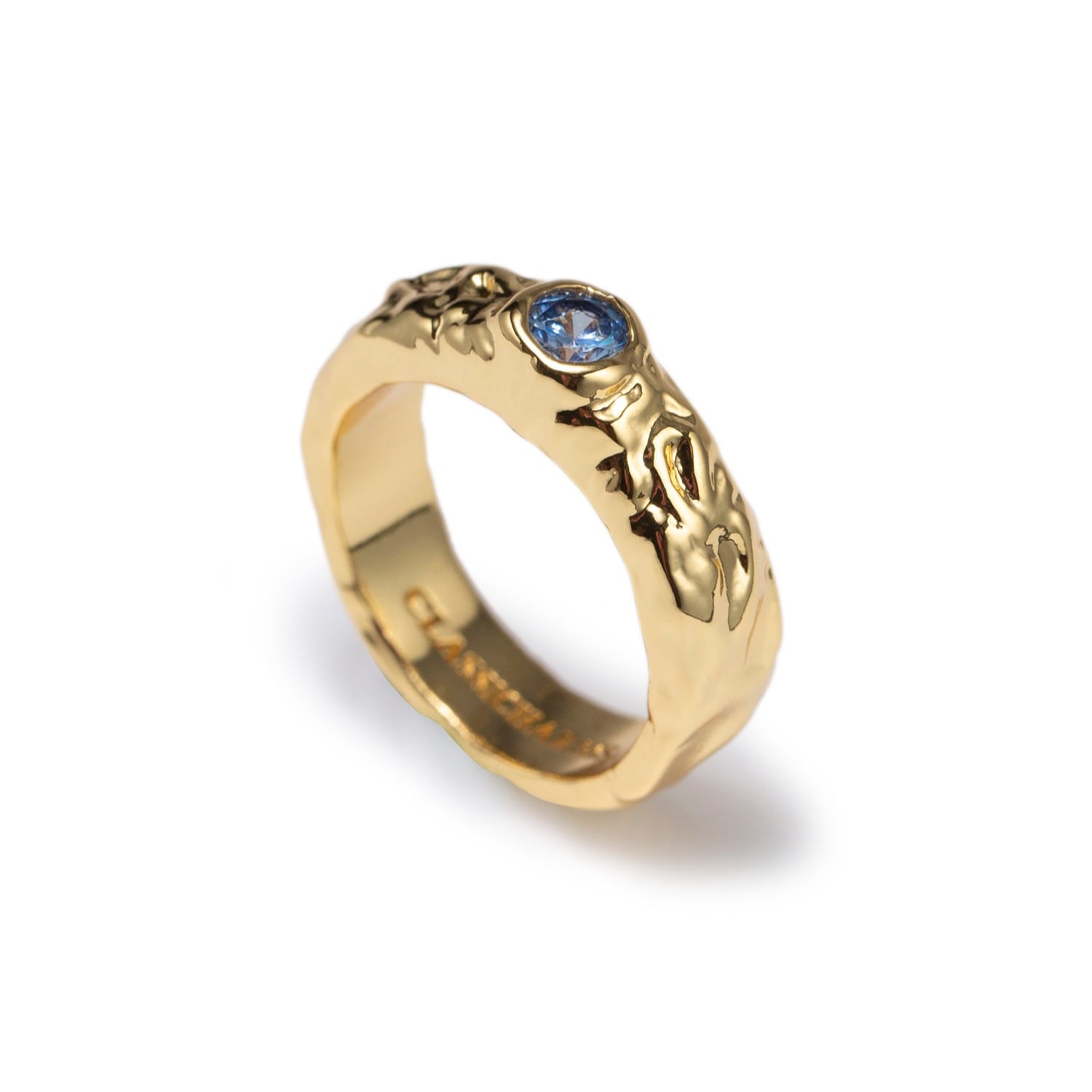 Sylvie Gold Molten Gemstone Stackable Ring