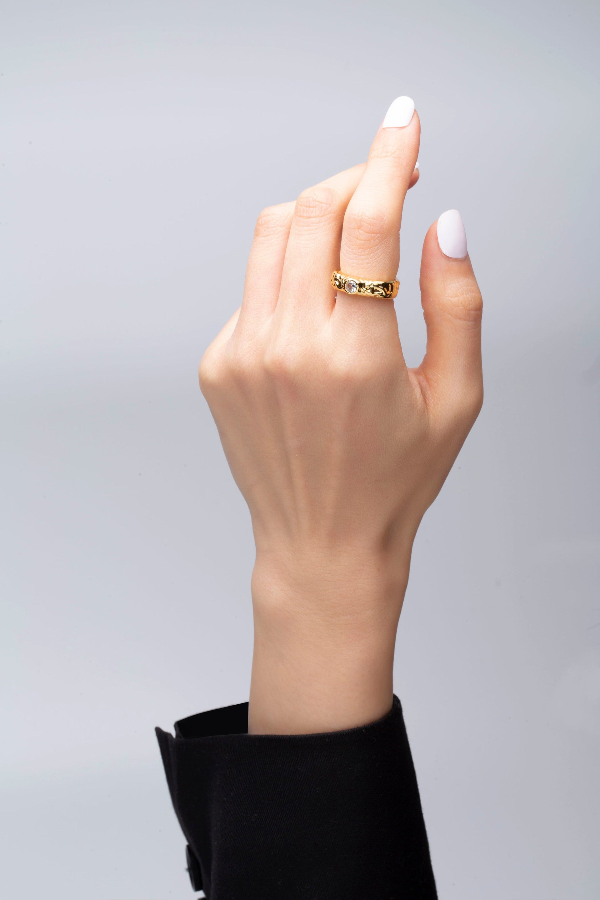 Sylvie Gold Molten Zirconia Stackable Ring