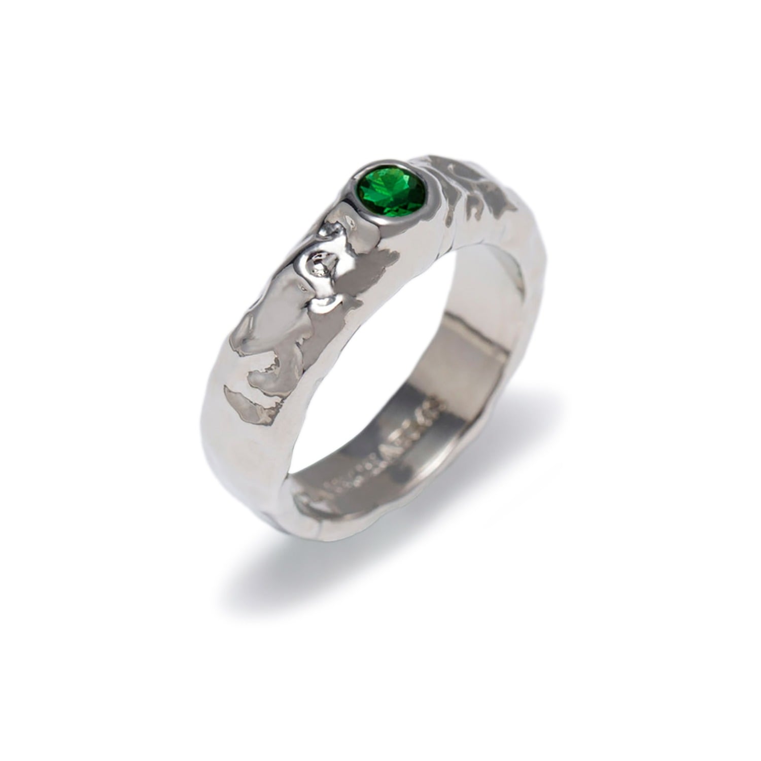 Sylvie Silver Molten Emerald Stackable Ring