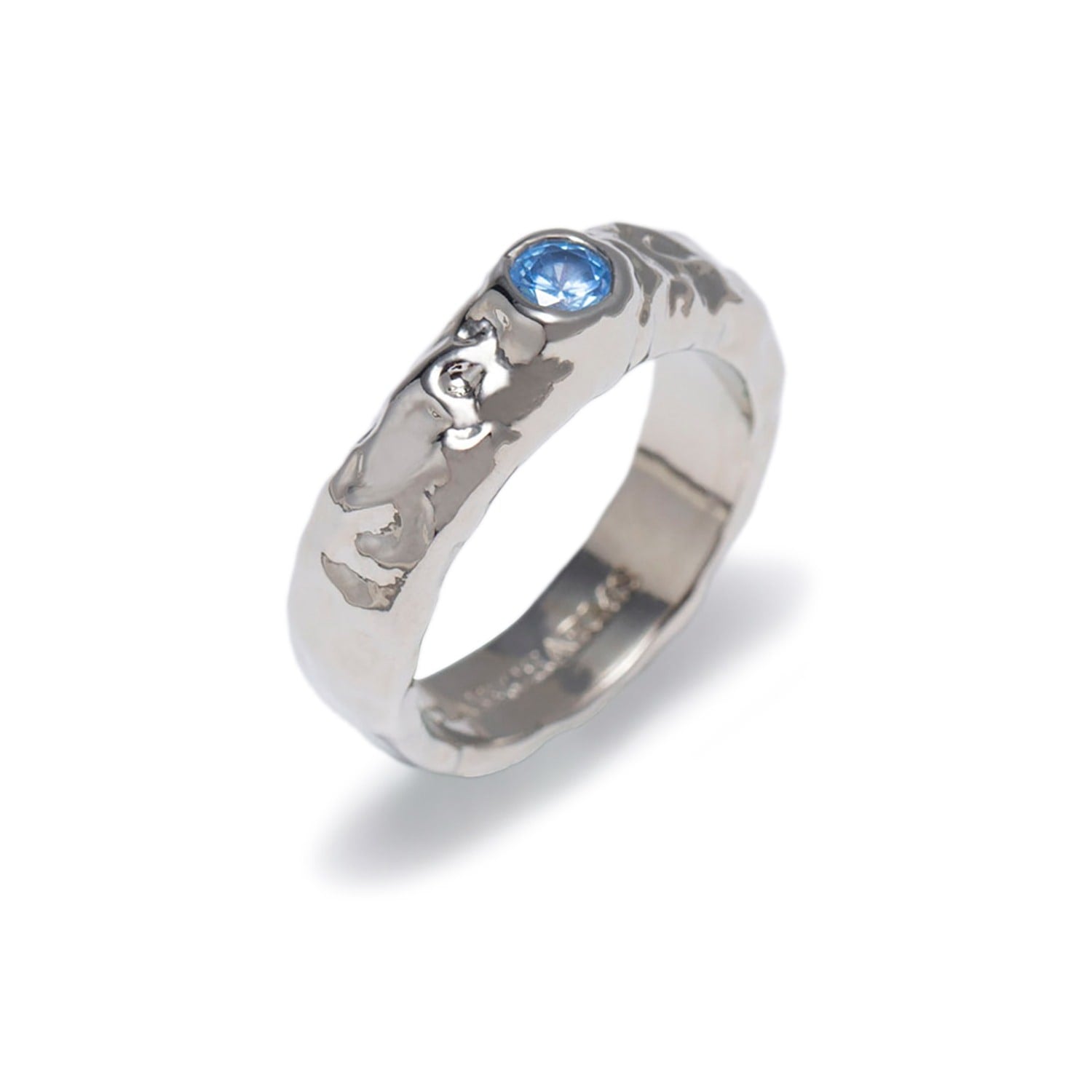 Sylvie Silver Molten Gemstone Stackable Ring