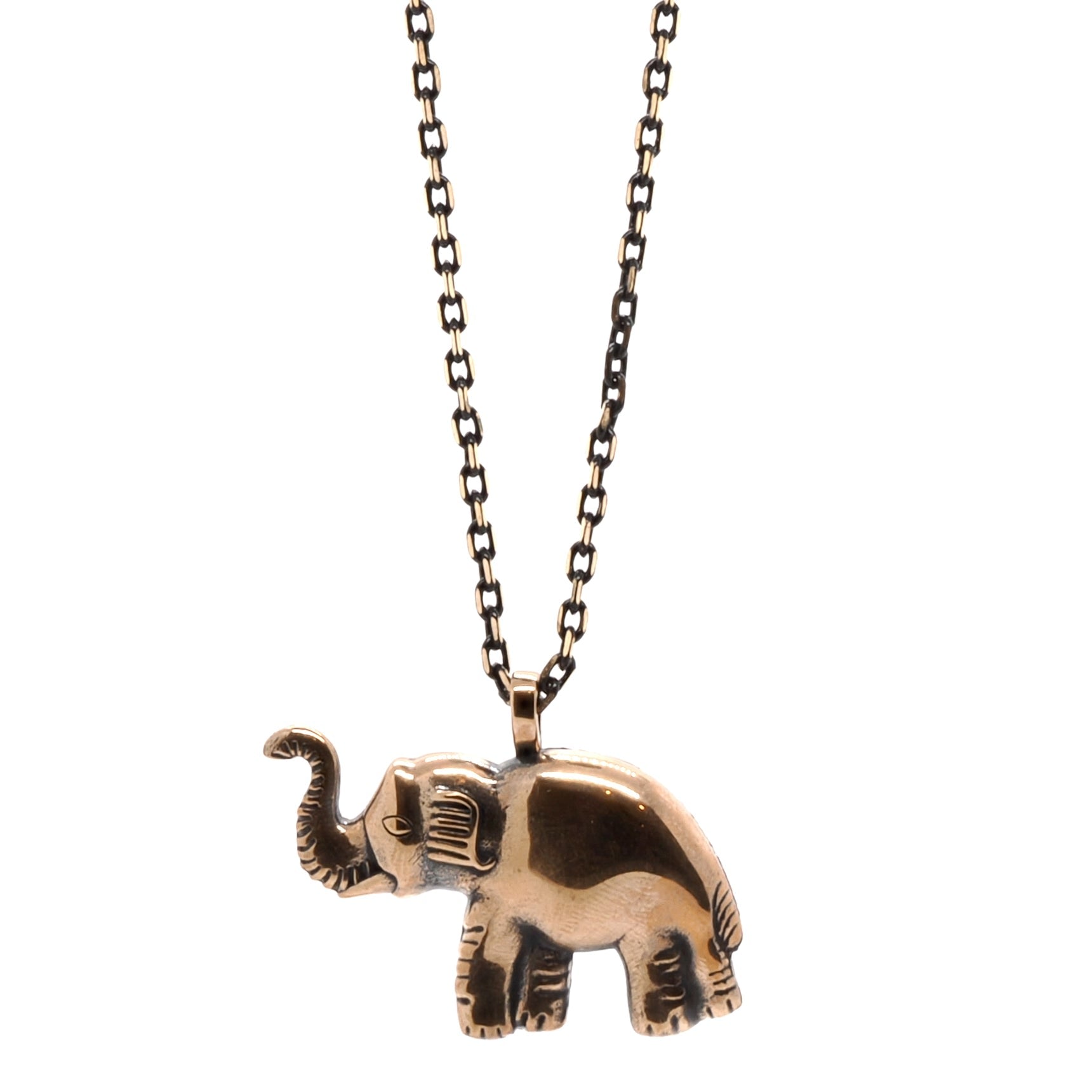Symbol Of Luck Elephant Long Chain Necklace - Gold