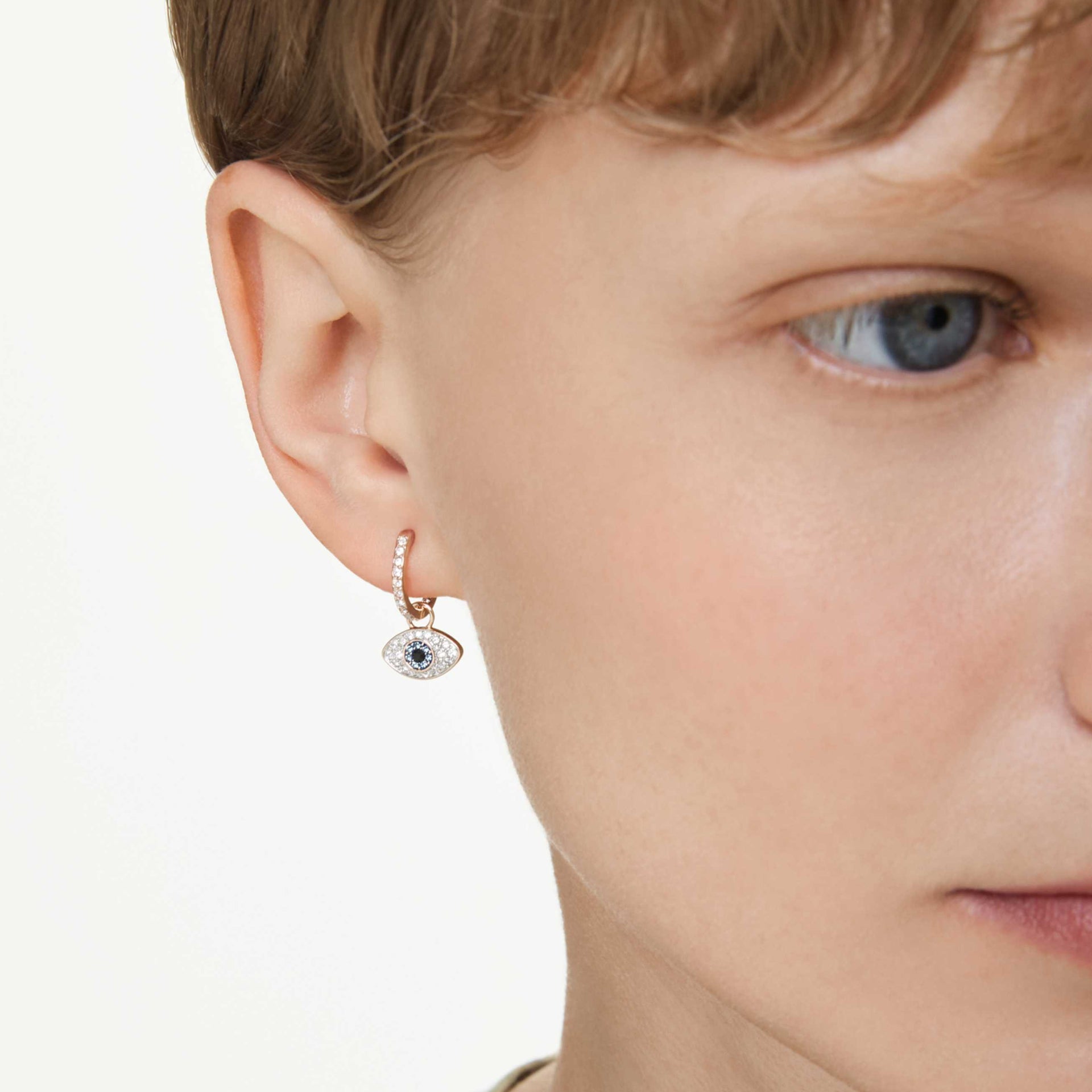 SYMBOLICA DROP EARRINGS EYE MULTICOLORED ROSE GOLD TONE PLATED