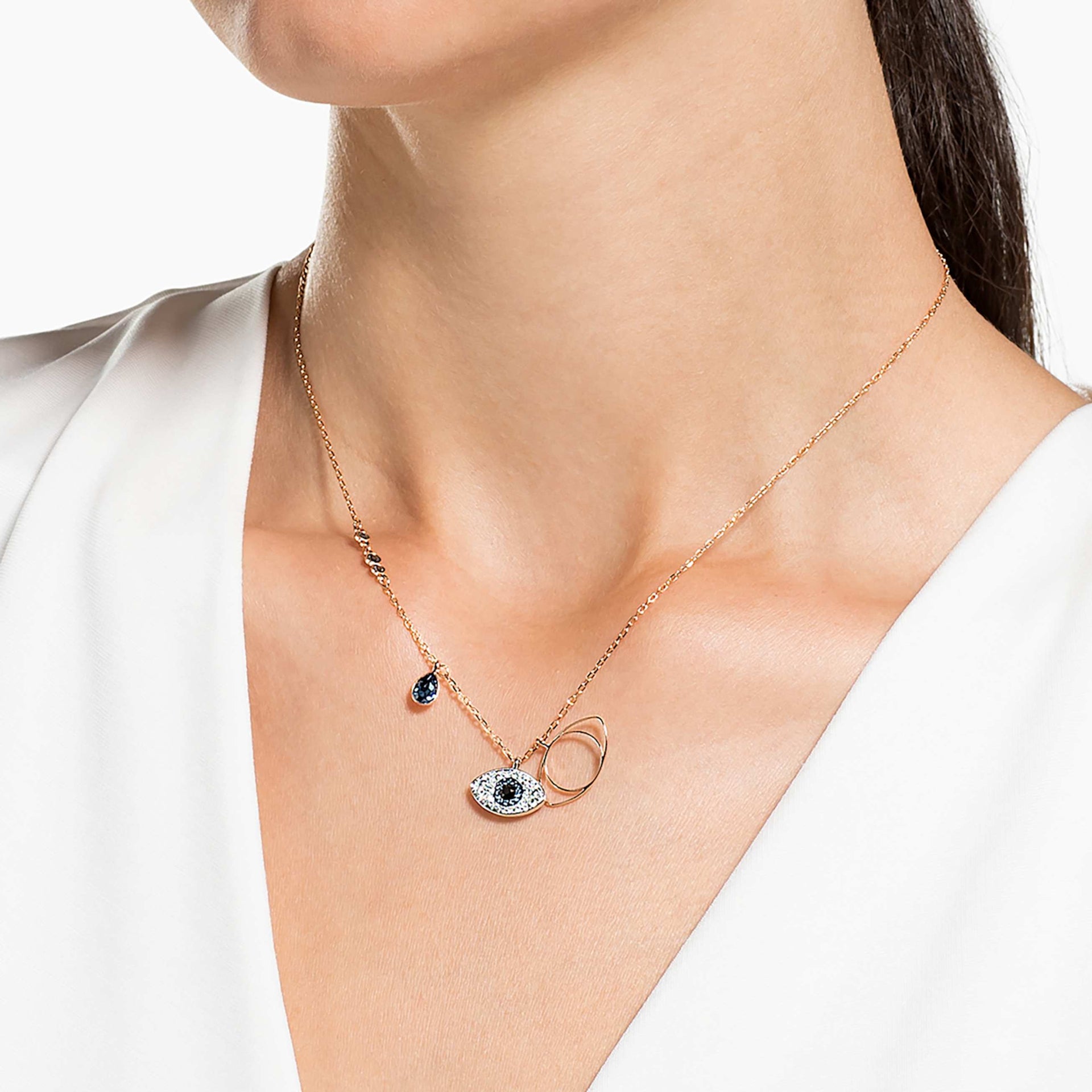 SYMBOLICA PENDANT EVIL EYE BLUE MIXED METAL FINISH