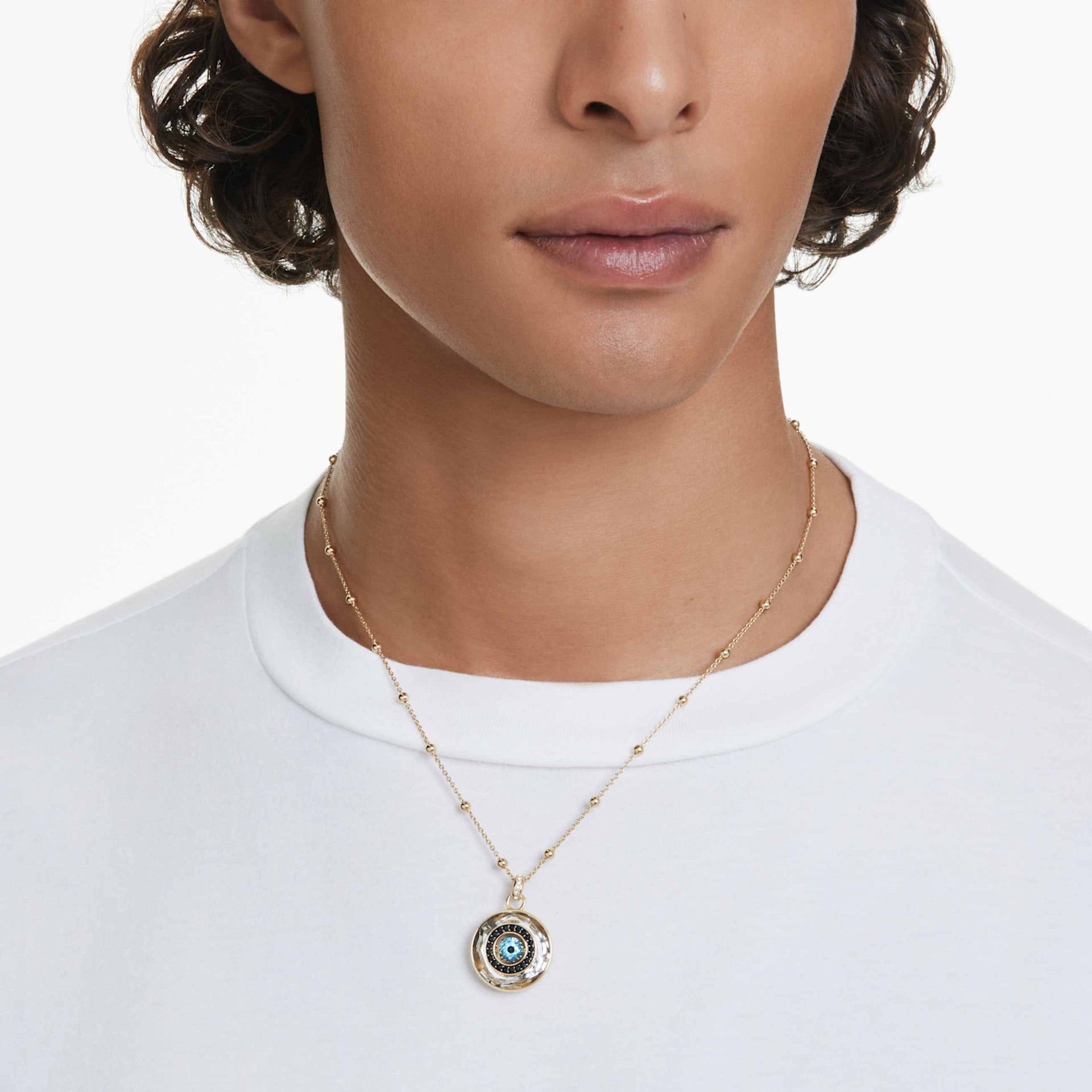 SYMBOLICA PENDANT EVIL EYE MEDIUM MULTICOLORED GOLD TONE PLATED