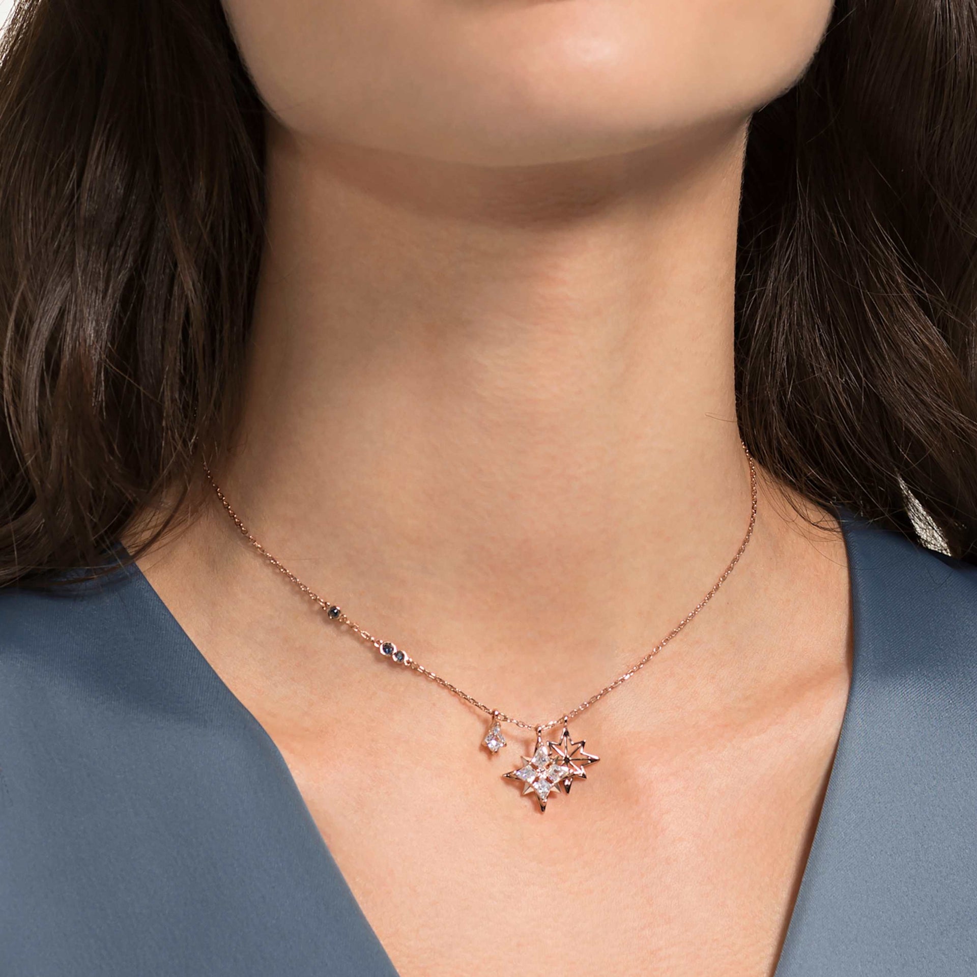 SYMBOLICA PENDANT STAR WHITE ROSE GOLD TONE PLATED