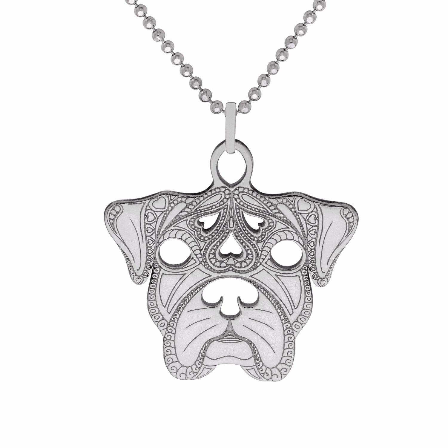 Medium Silver Boxer Pendant Necklace