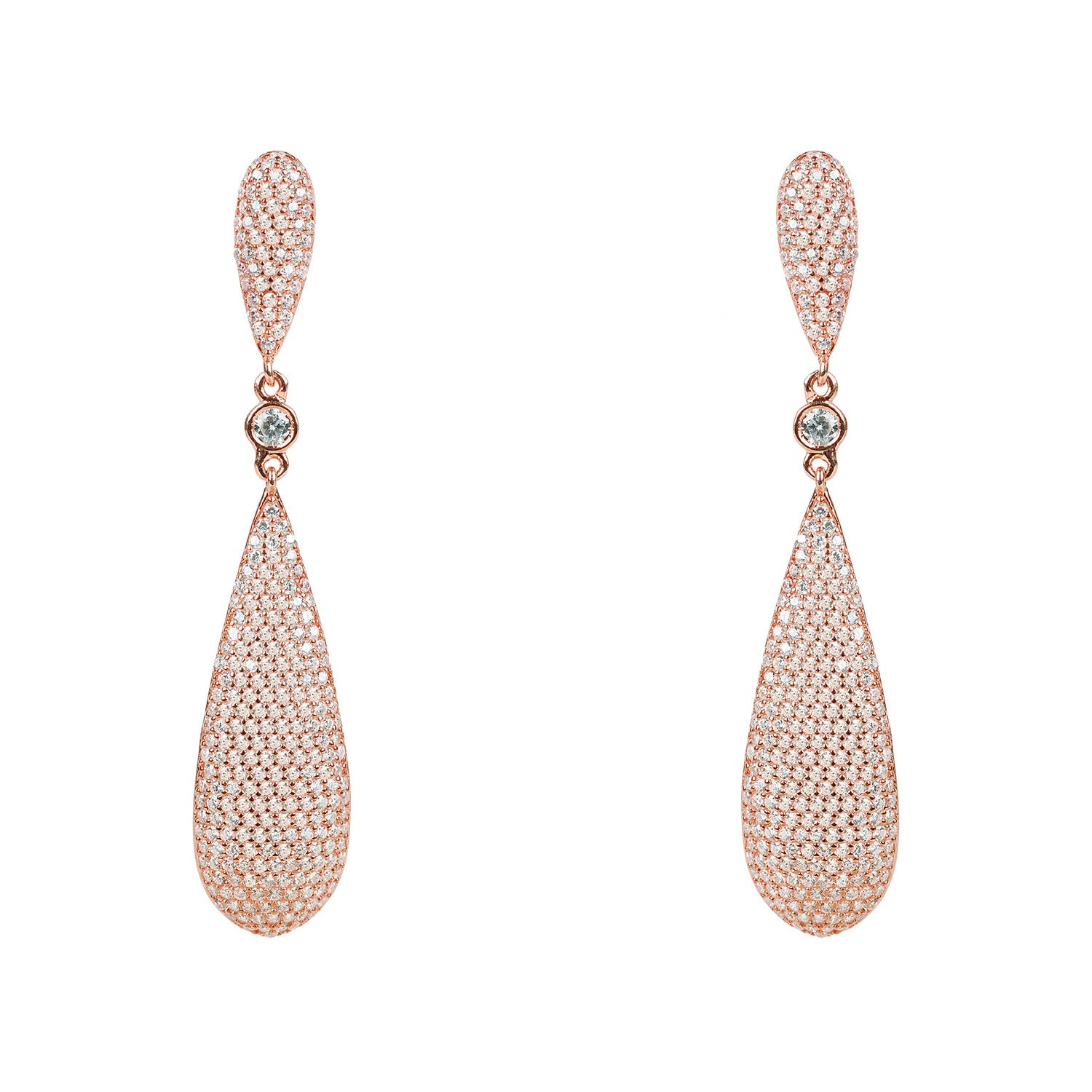 Coco's Long Drop Earrings Rose Gold