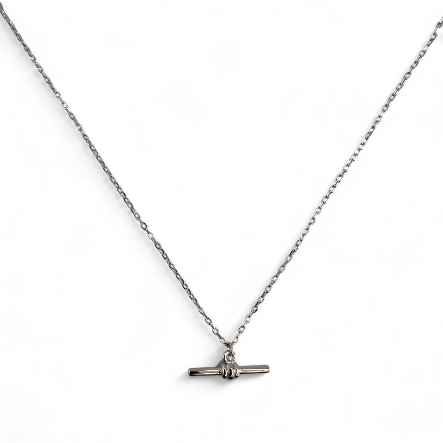 T-Bar Pendant Necklace - Silver