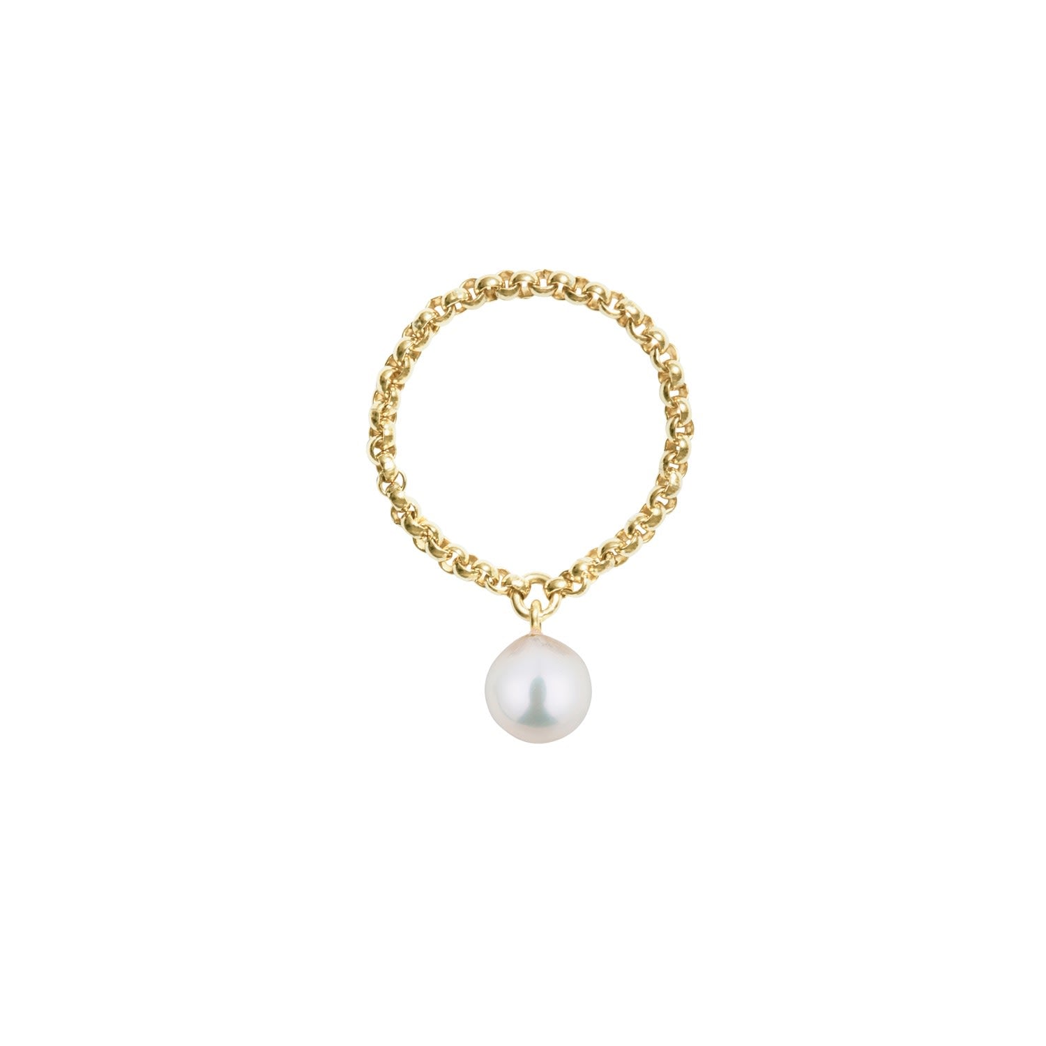 Aila Pearl Chain Ring - Gold