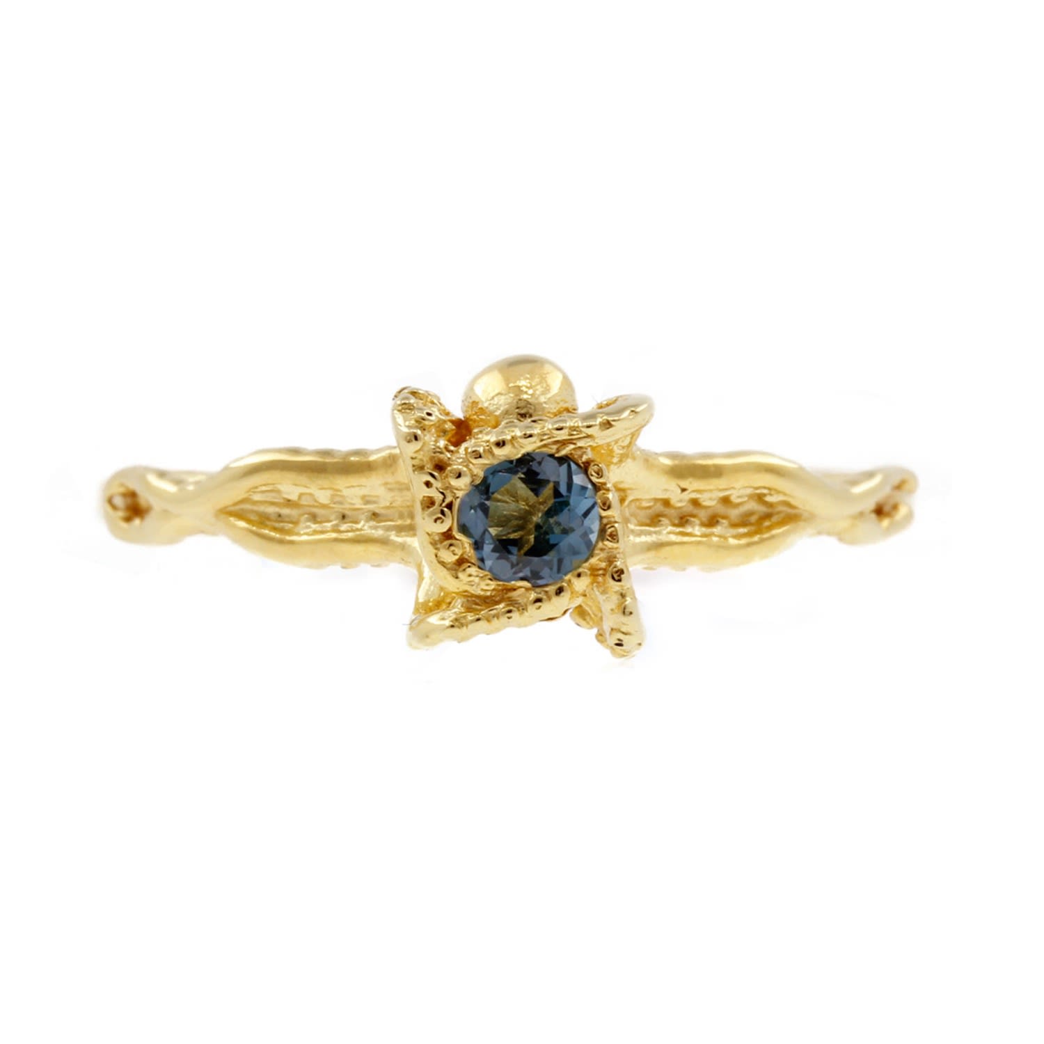 Octopus Blue Topaz Ring - Gold